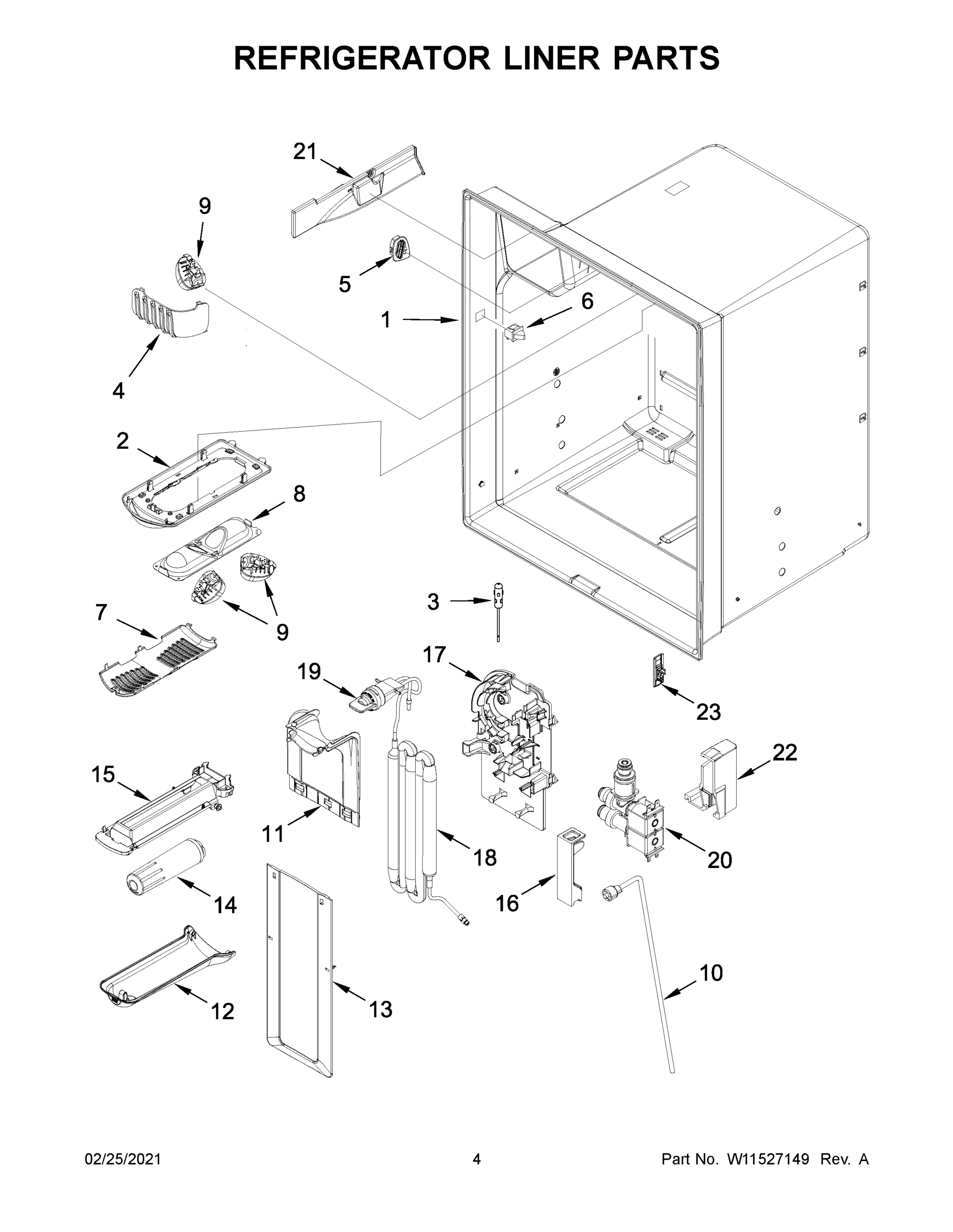 03 - REFRIGERATOR LINER PARTS