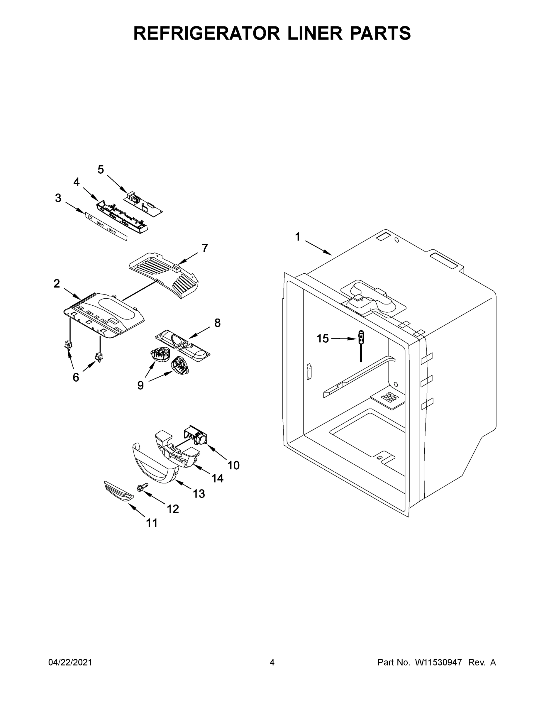 03 - REFRIGERATOR LINER PARTS