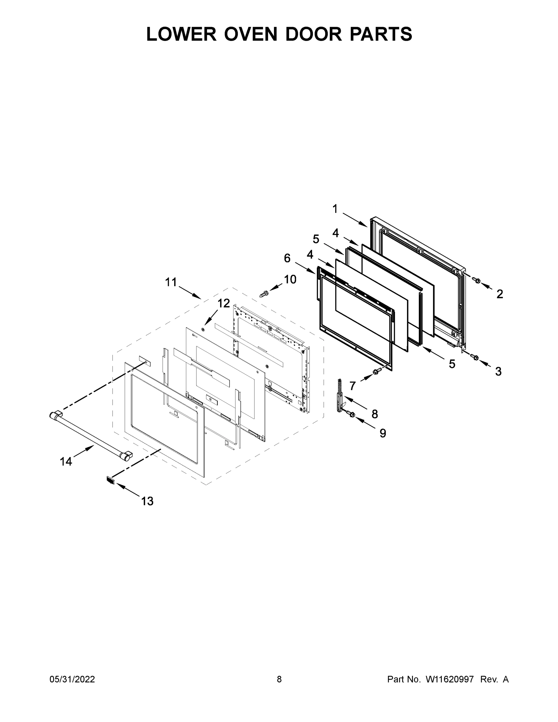 05 - LOWER OVEN DOOR PARTS