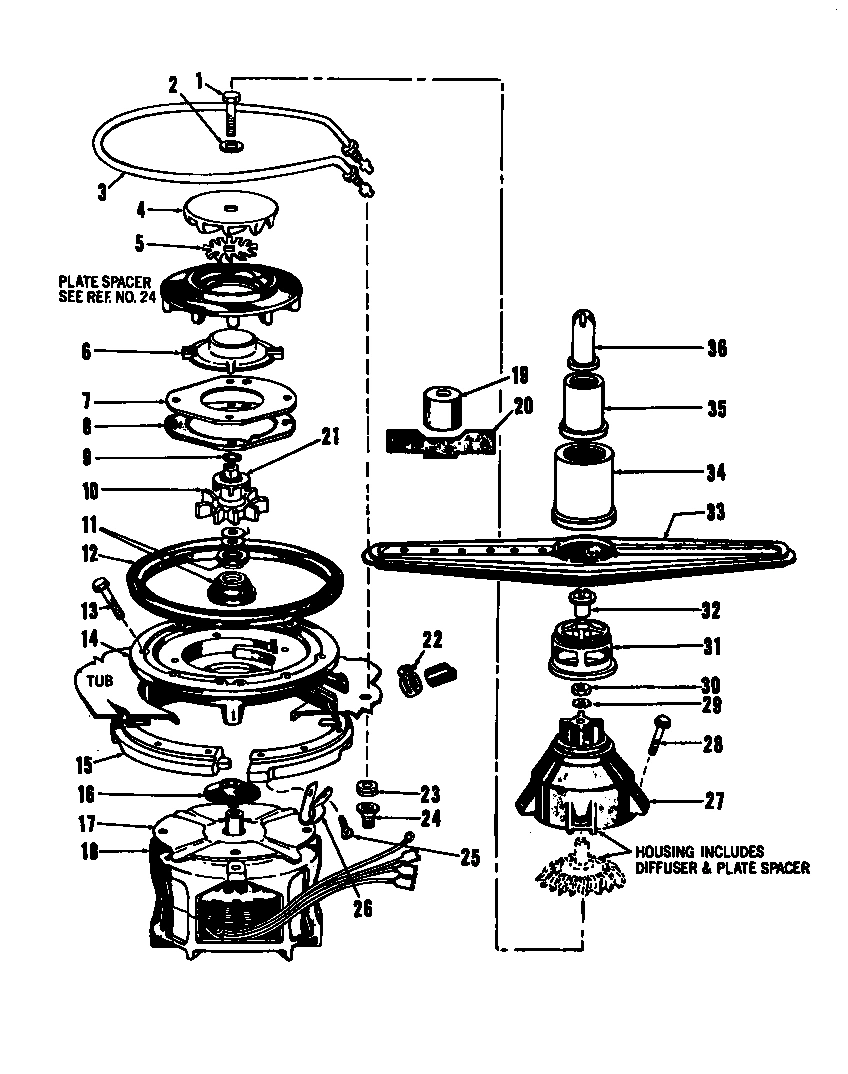 06 - MOTOR, PUMP & SPRAY ARM DETAILS