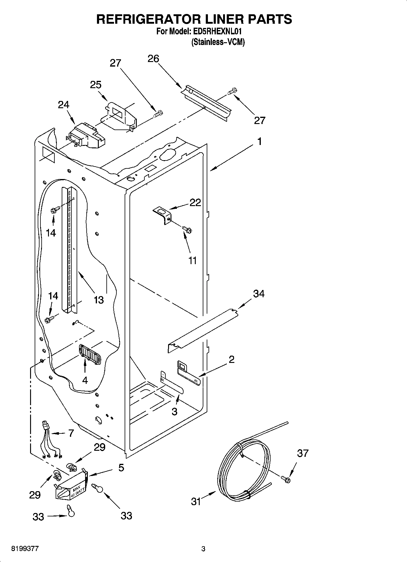 02 - REFRIGERATOR LINER PARTS