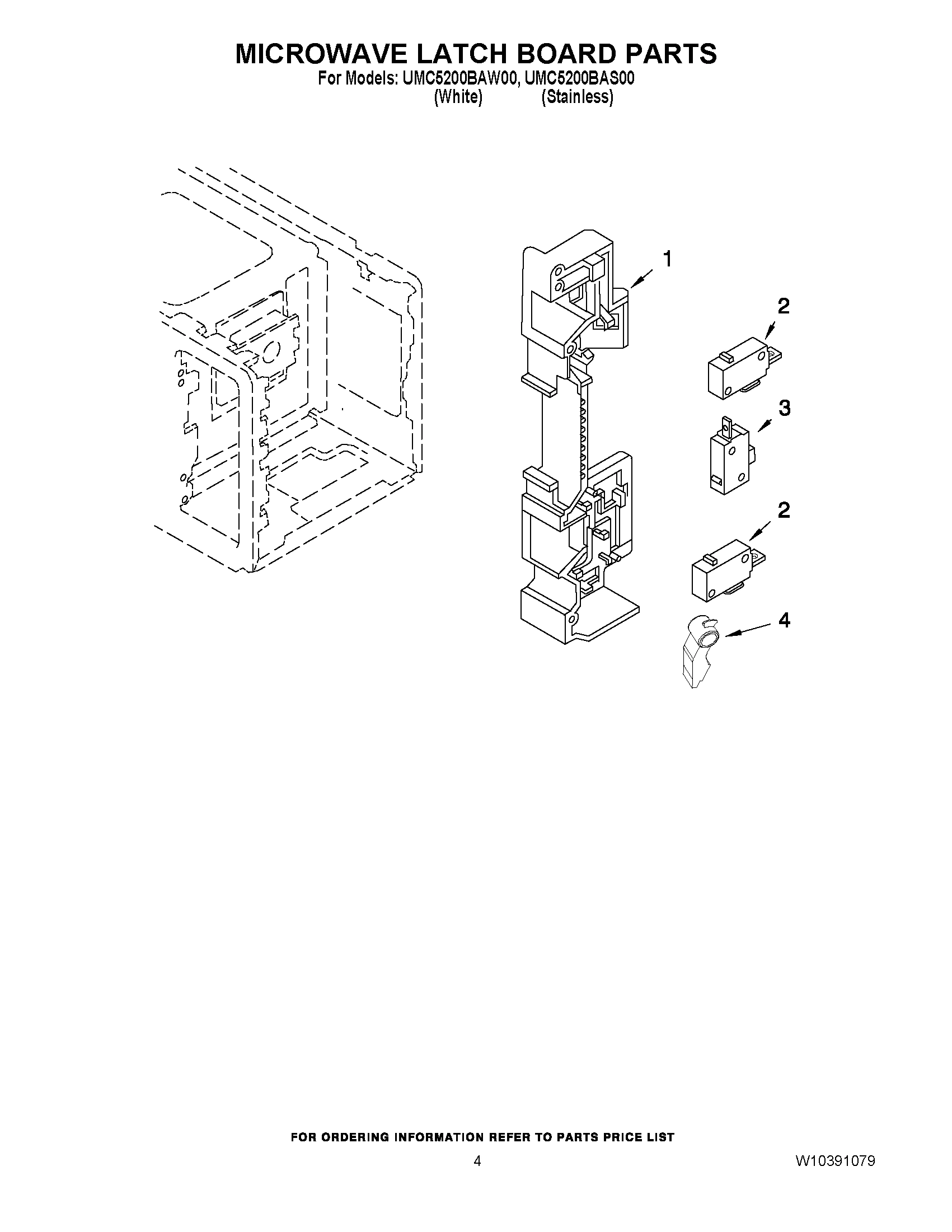 04 - MICROWAVE LATCH BOARD PARTS