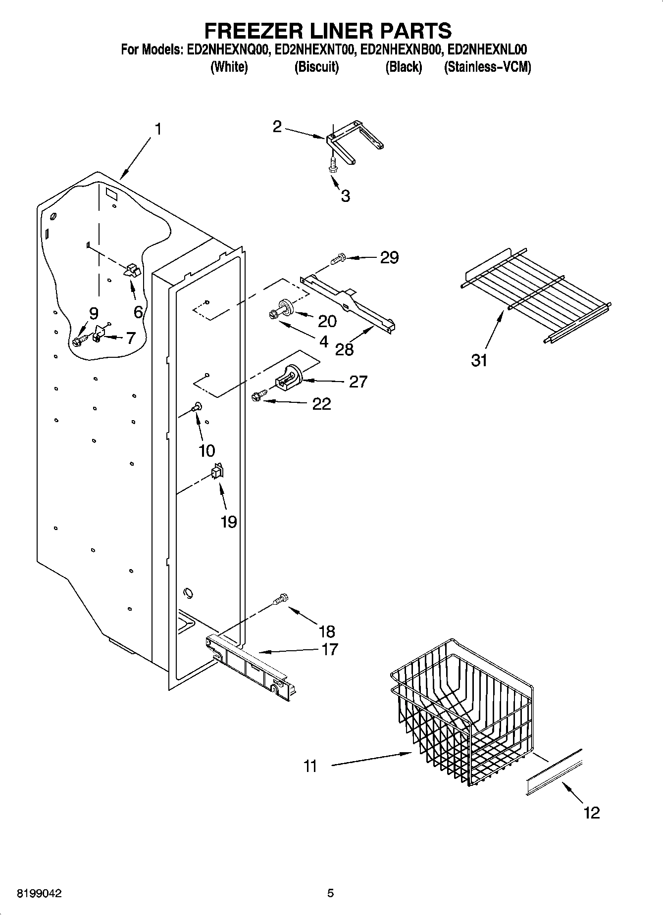 04 - FREEZER LINER PARTS