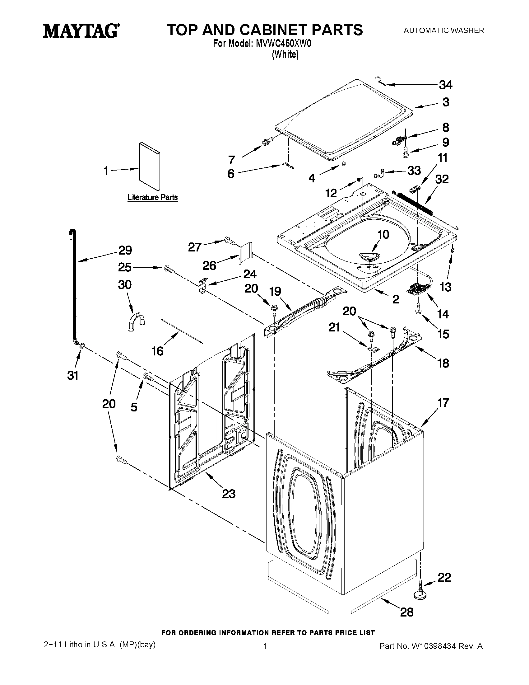 01 - TOP AND CABINET PARTS