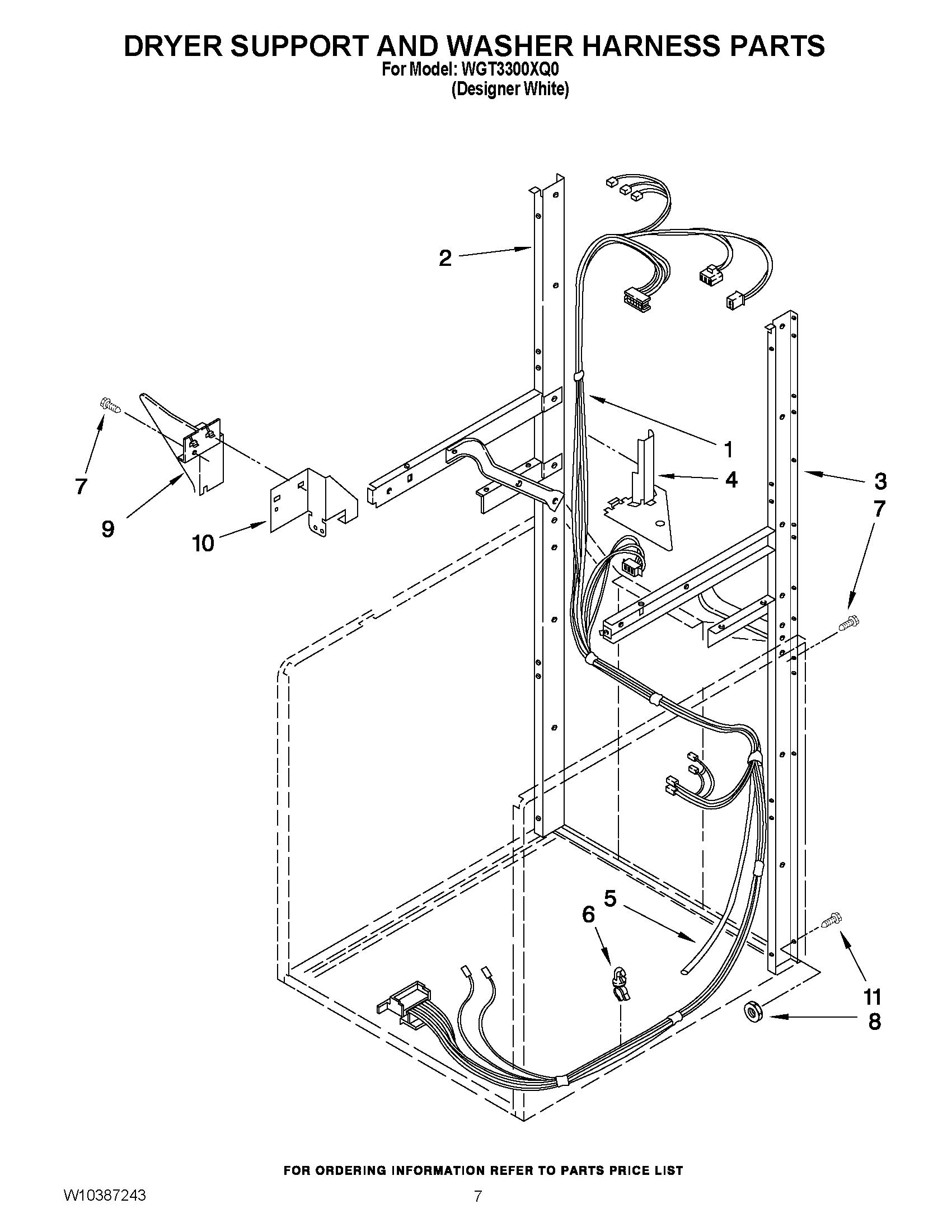 05 - DRYER SUPPORT AND WASHER HARNESS PARTS
