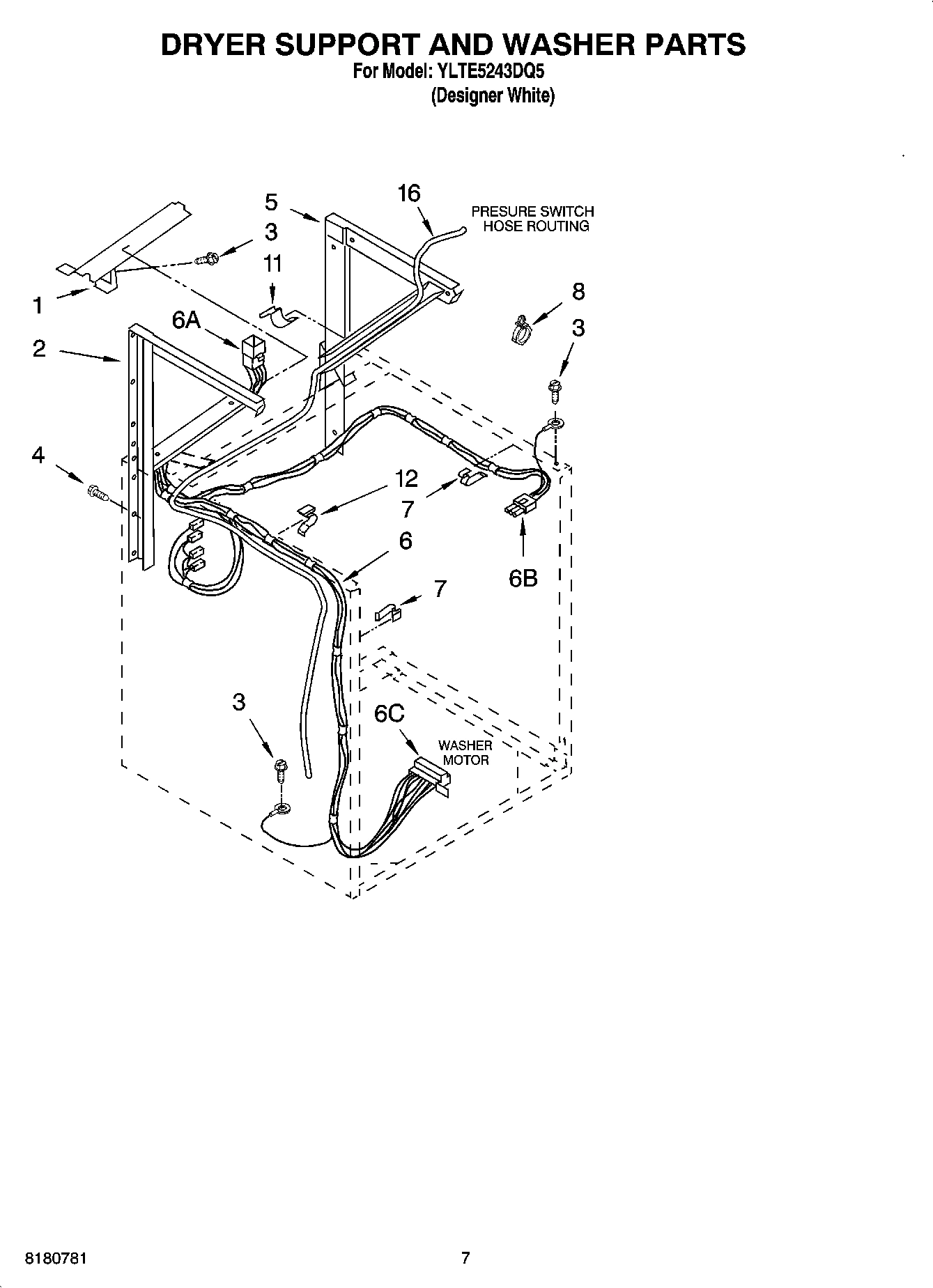 05 - DRYER SUPPORT AND WASHER PARTS