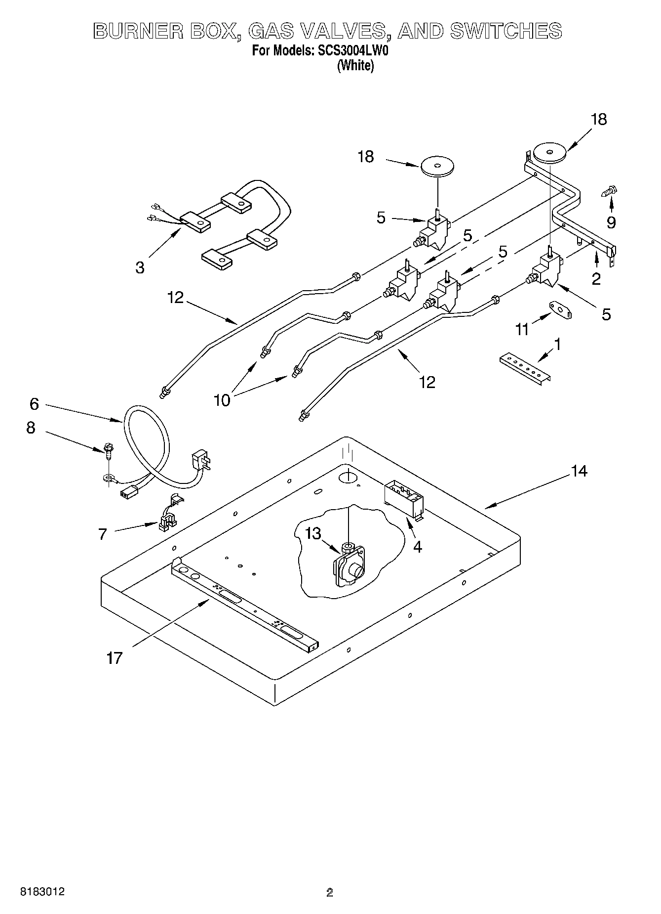 02 - BURNER BOX, GAS VALVES, AND SWITCHES