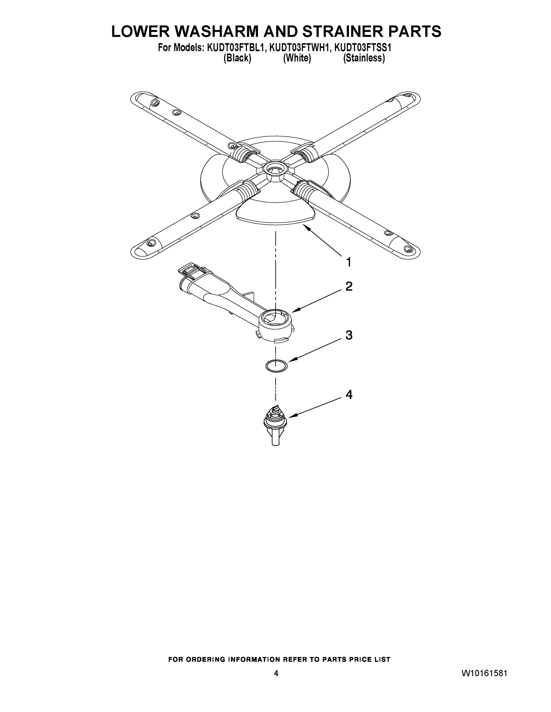 04 - LOWER WASHARM AND STRAINER PARTS