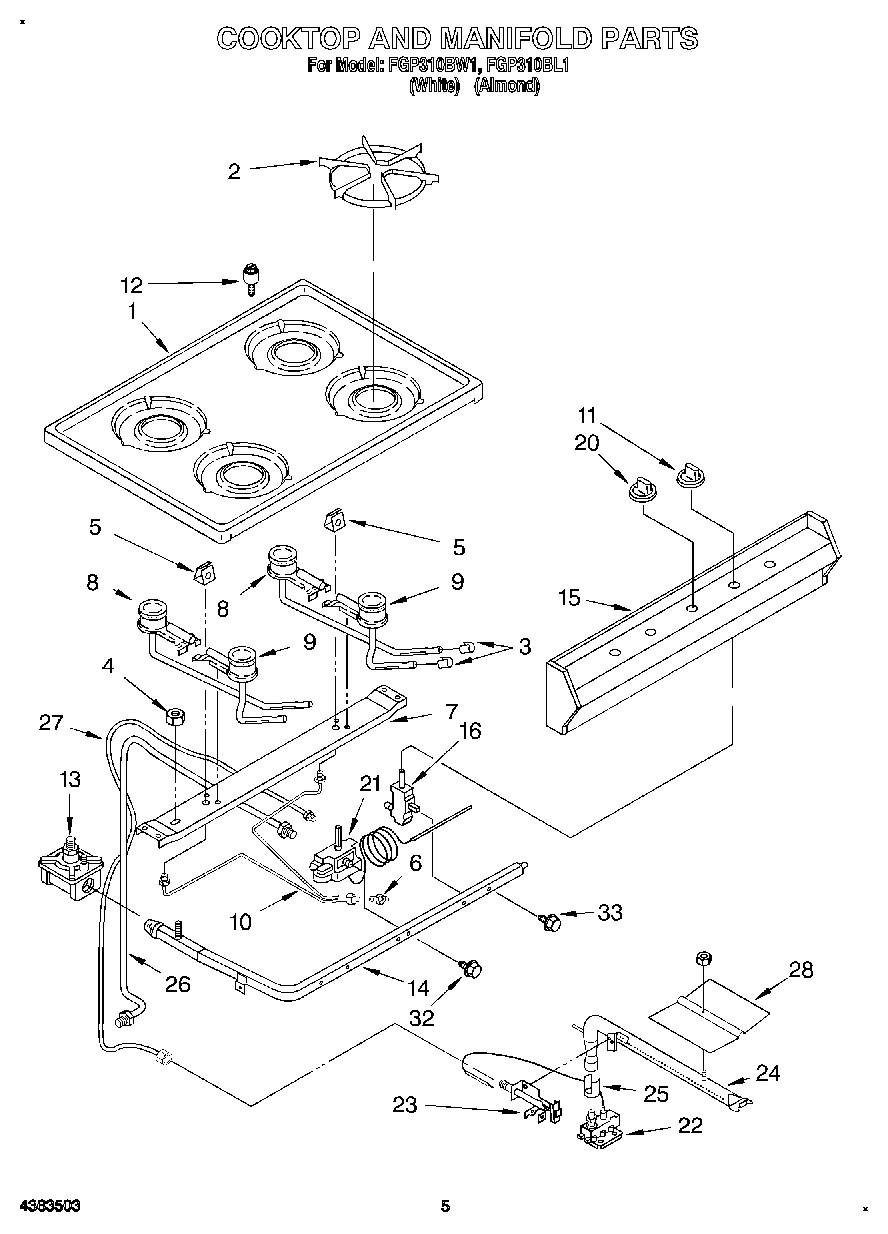 04 - COOKTOP AND MANIFOLD, LIT/OPTIONAL