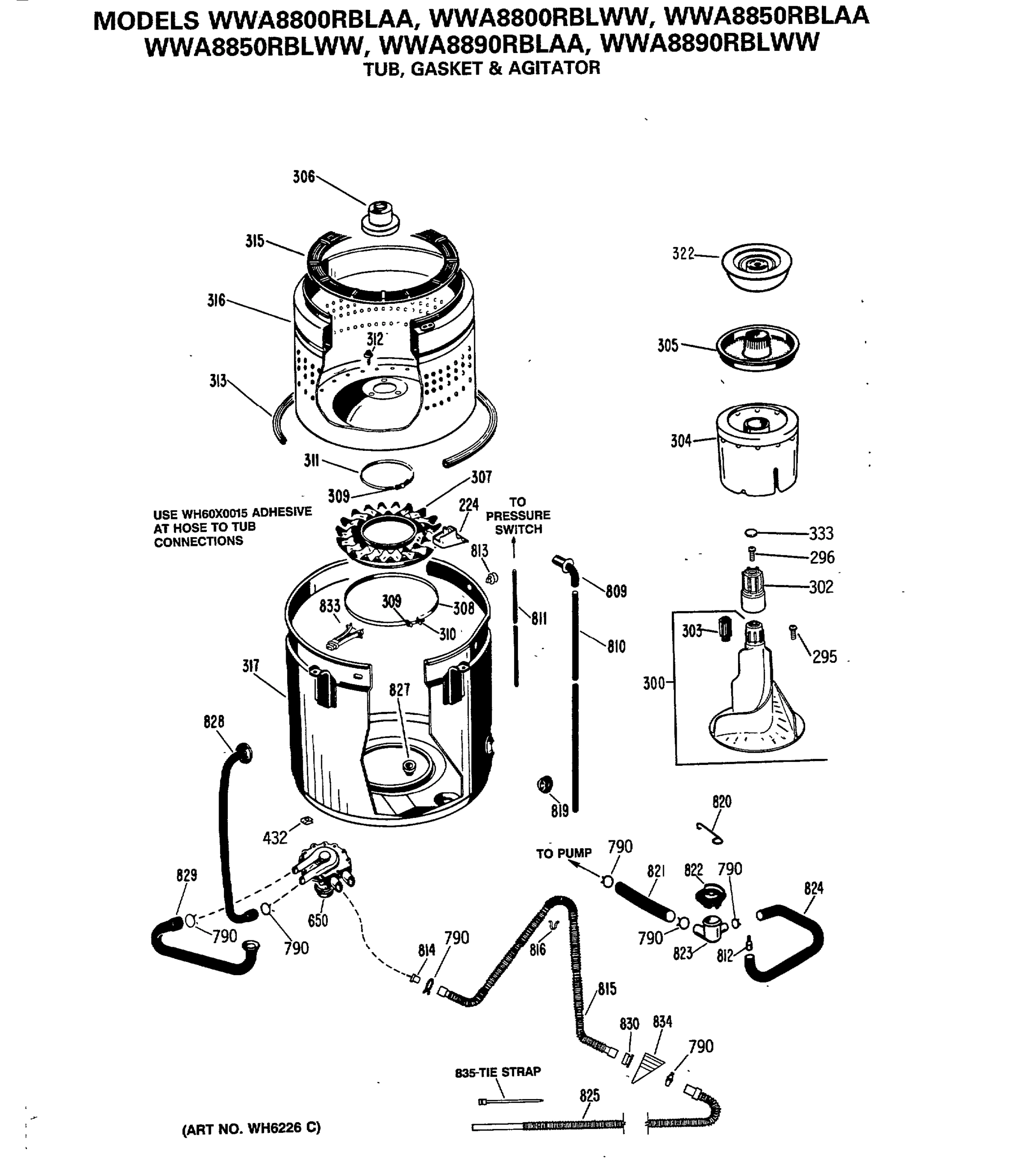 TUB, GASKET & AGITATOR