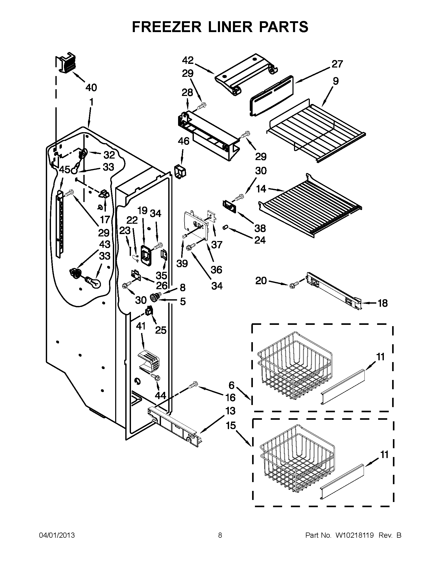 04 - FREEZER LINER PARTS