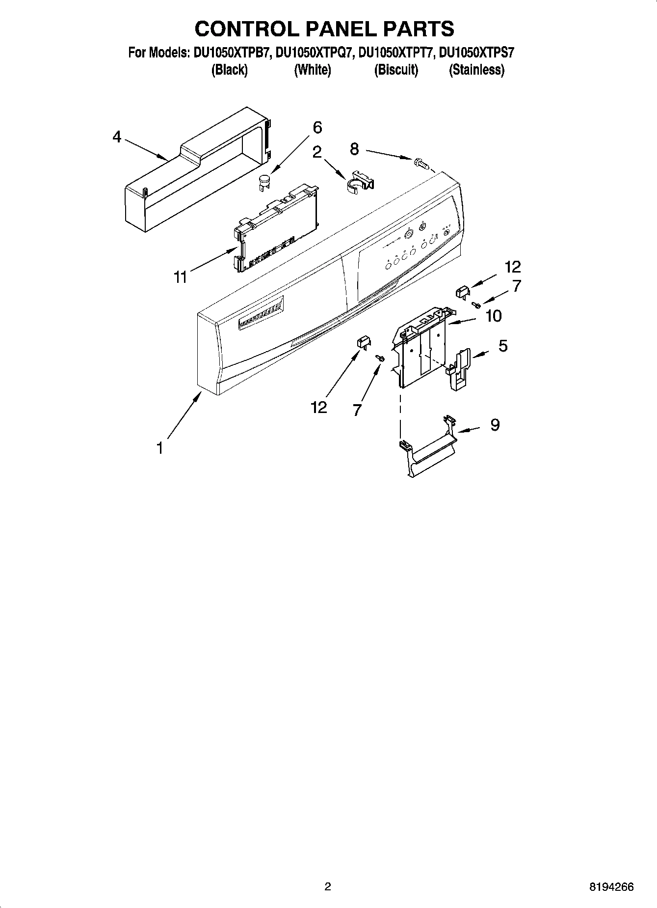02 - CONTROL PANEL PARTS