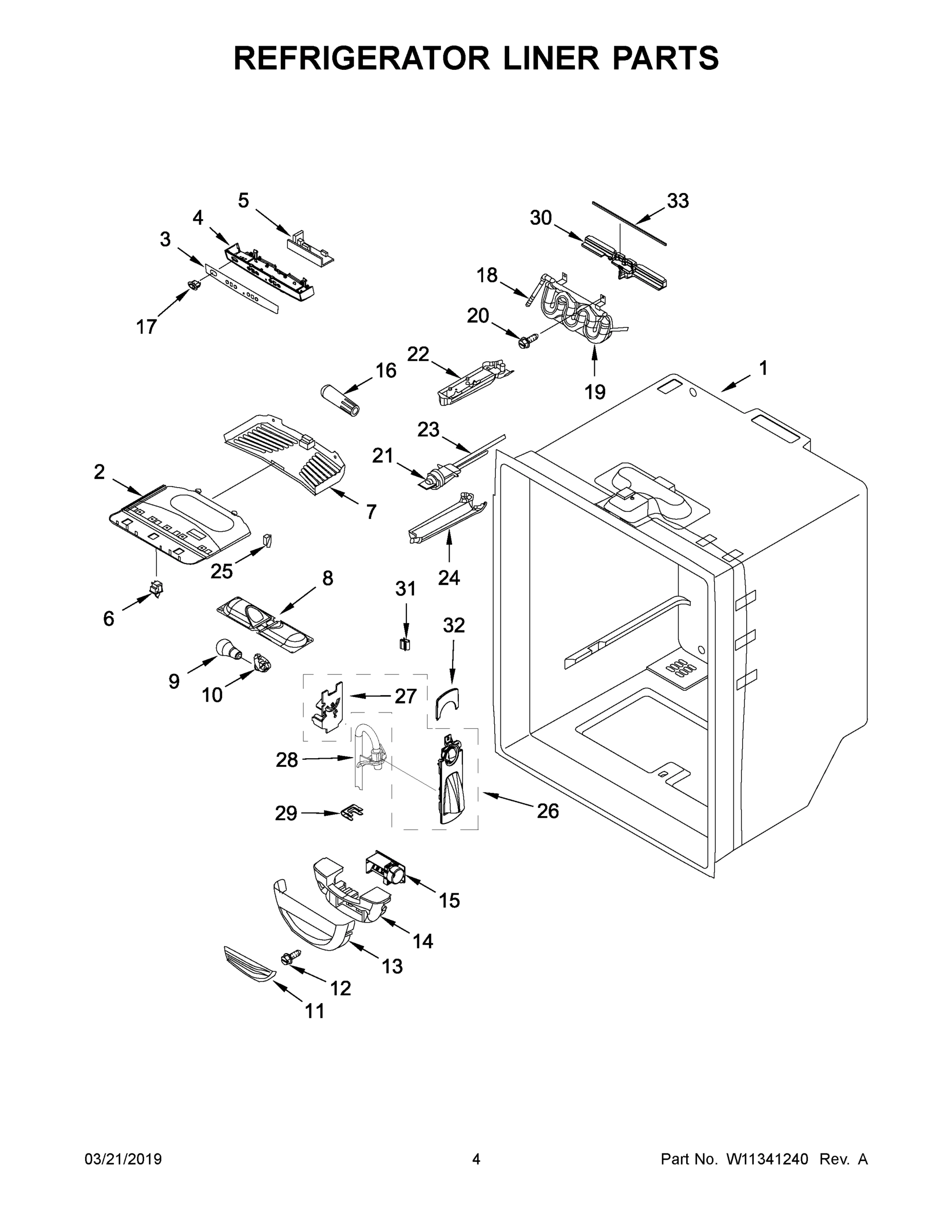 03 - REFRIGERATOR LINER PARTS