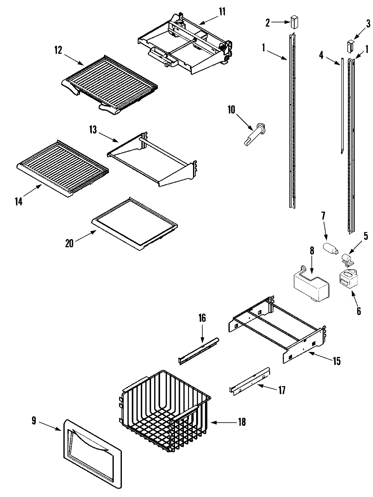 07 - SHELVES & ACCESSORIES (FREEZER)