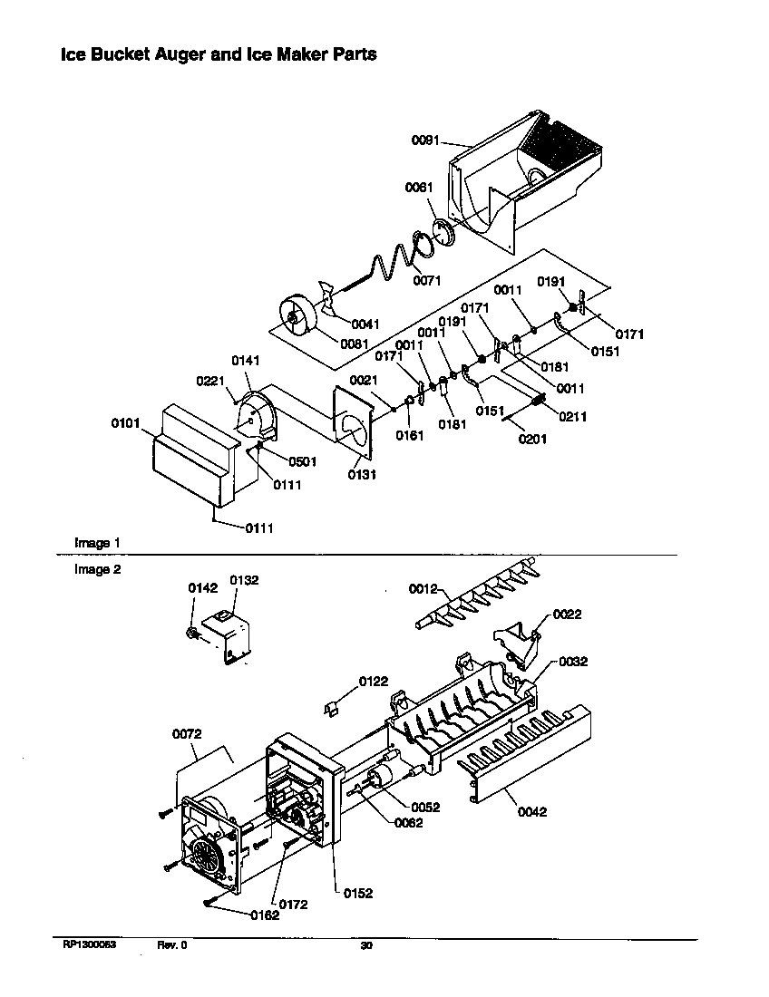 08 - ICE BUCKET, AUGER AND ICE MAKER PARTS