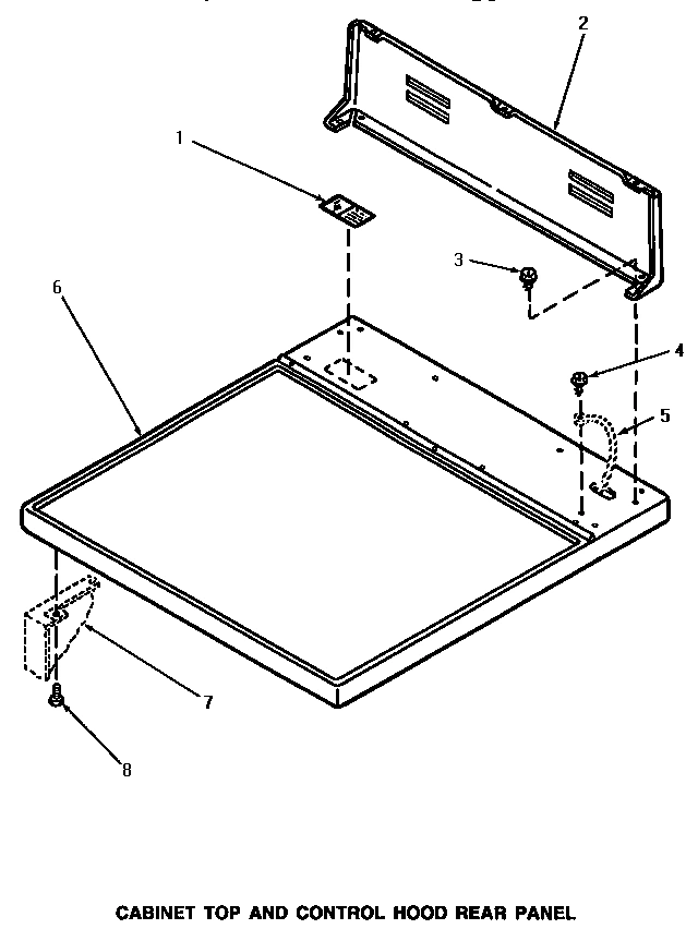 01 - CABINET TOP & CONTROL HOOD REAR PANEL