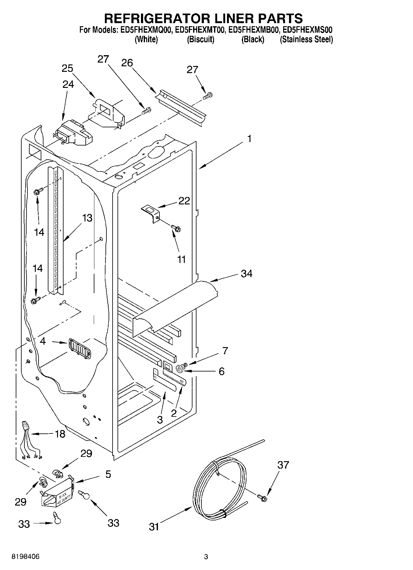 02 - REFRIGERATOR LINER PARTS