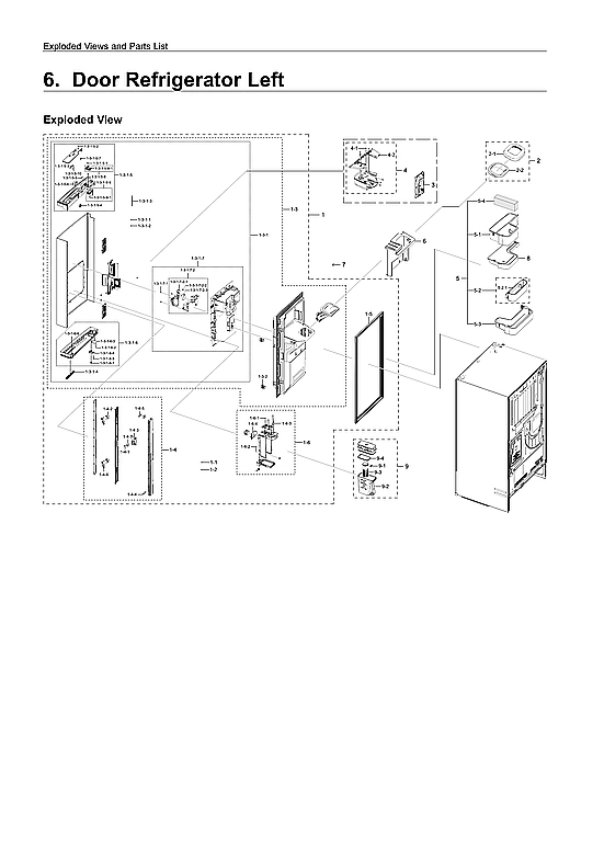 LEFT REFRIGERATOR DOOR PARTS