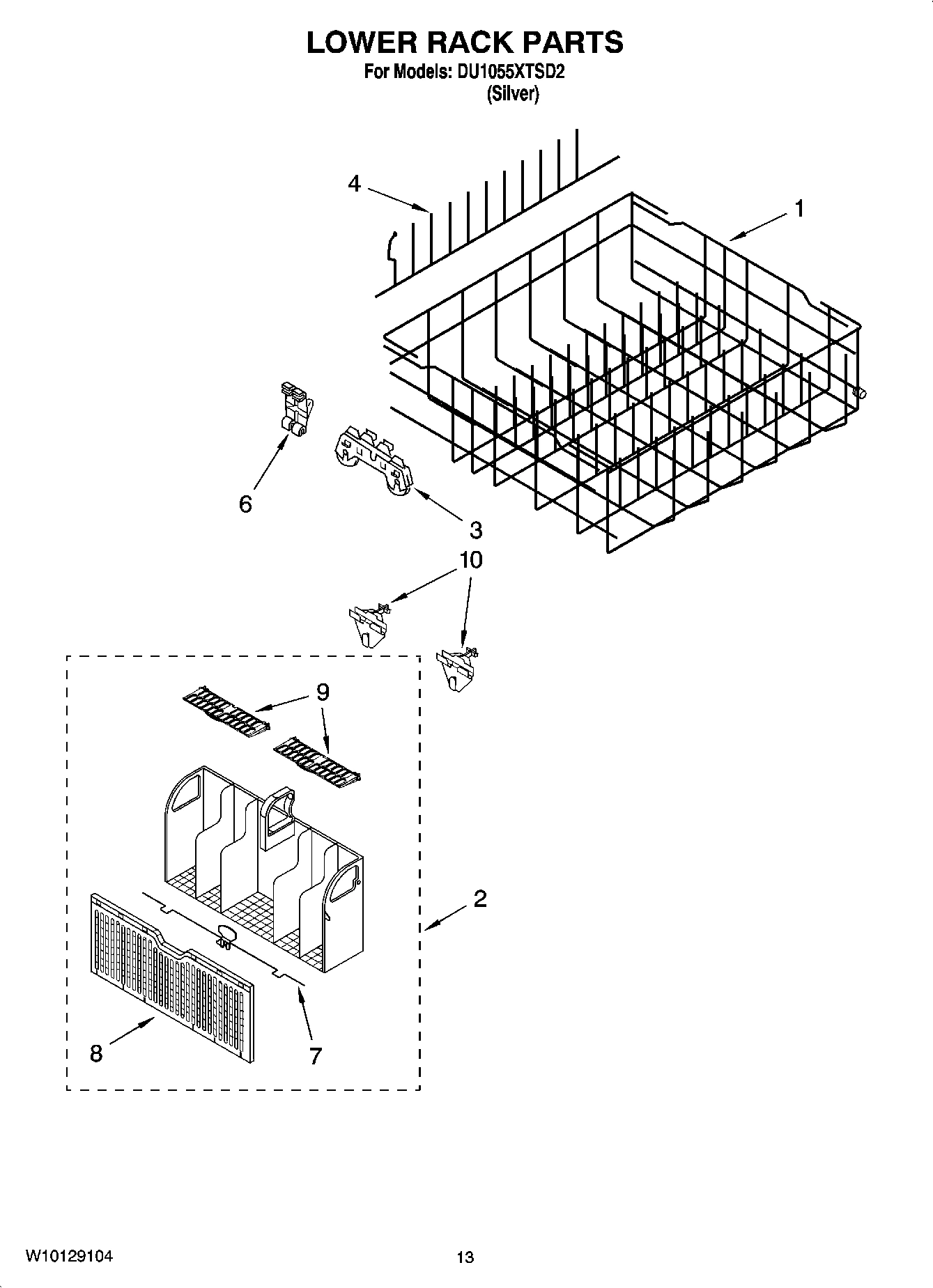 11 - LOWER RACK PARTS, OPTIONAL PARTS (NOT INCLUDED)
