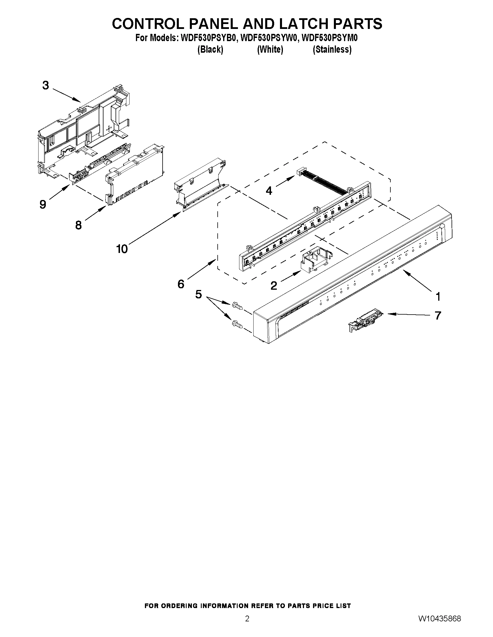 02 - CONTROL PANEL AND LATCH PARTS