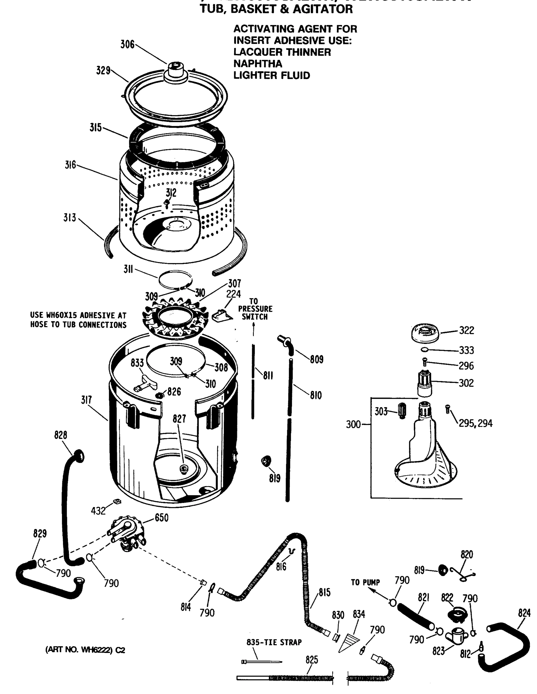 TUB, BASKET & AGITATOR