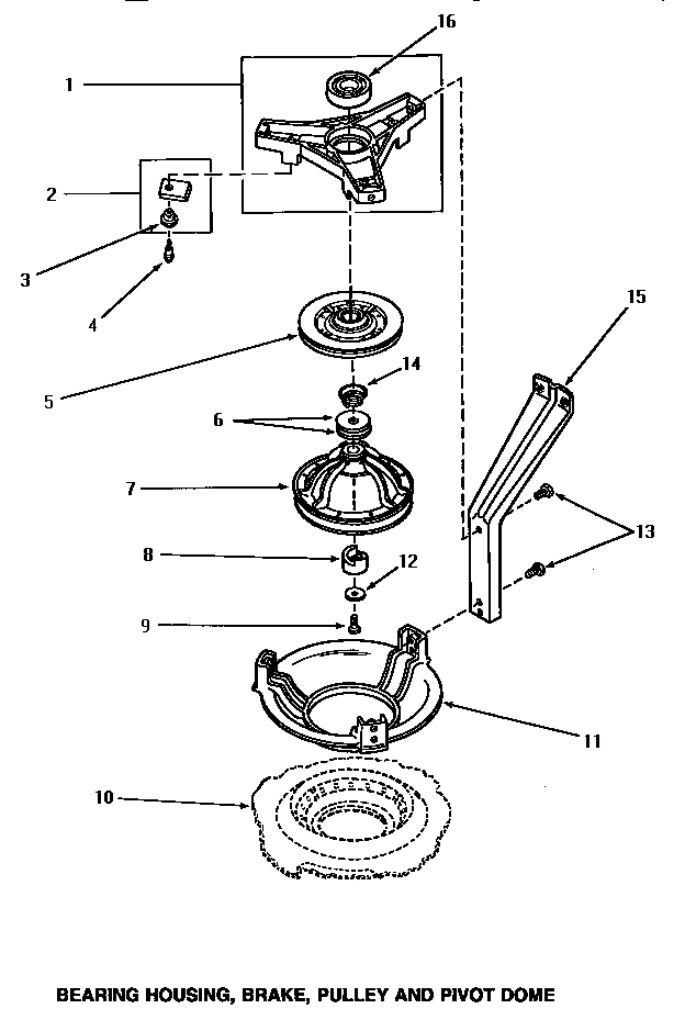 04 - BRG HSG/BRAKE/PULLEY & PIVOT DOME