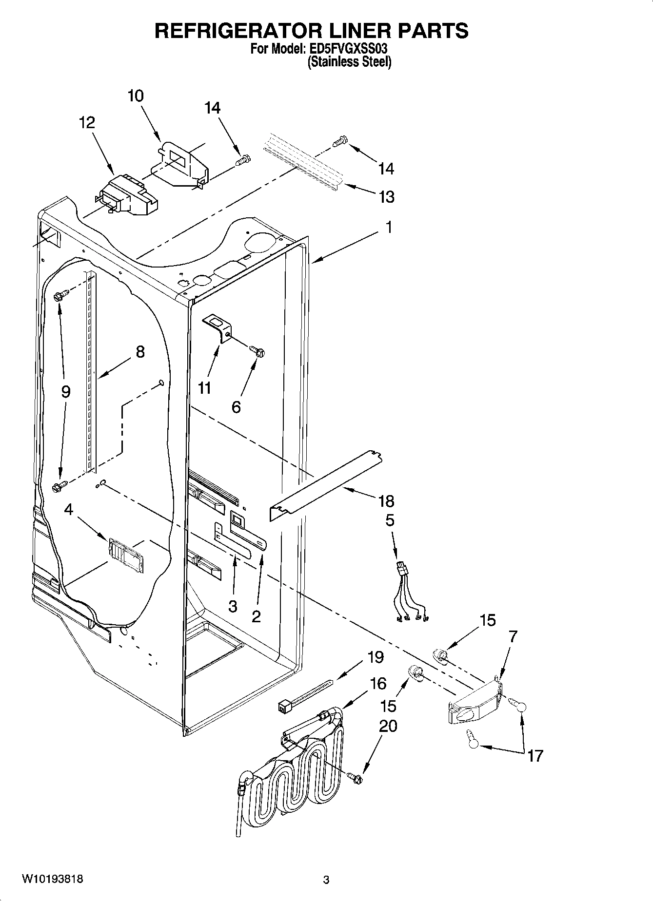 02 - REFRIGERATOR LINER PARTS