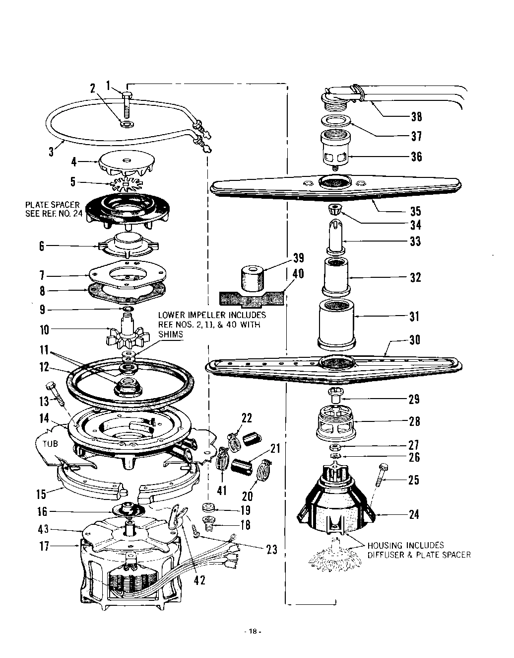 12 - MOTOR, HEATER, SPRAY ARM