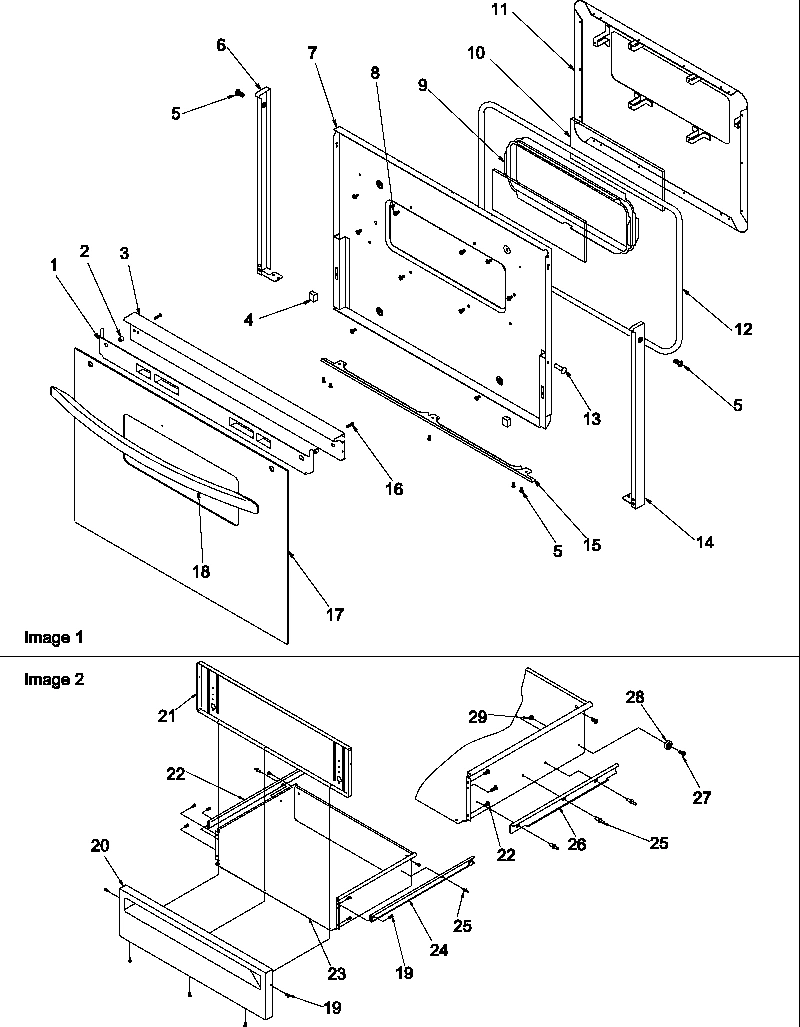 05 - OVEN DOOR AND STORAGE DRAWER
