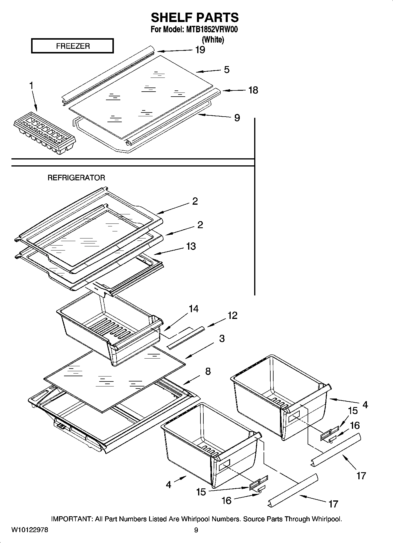 05 - SHELF PARTS, OPTIONAL PARTS (NOT INCLUDED)