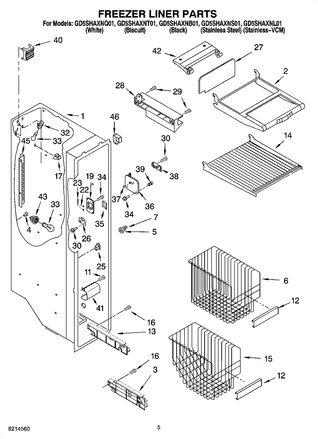 04 - FREEZER LINER PARTS