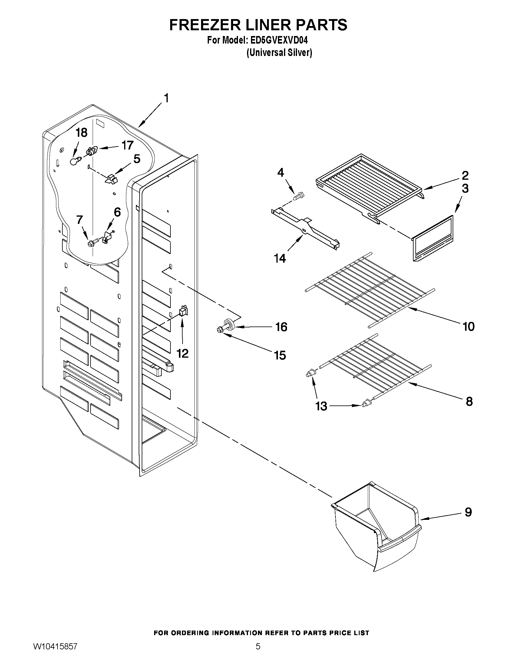 04 - FREEZER LINER PARTS