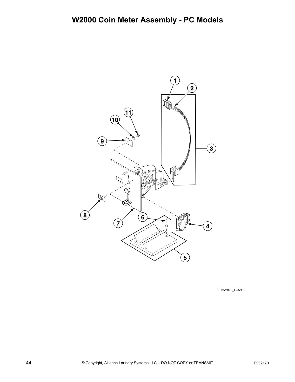 W2000 Coin Meter Assembly - PC Models