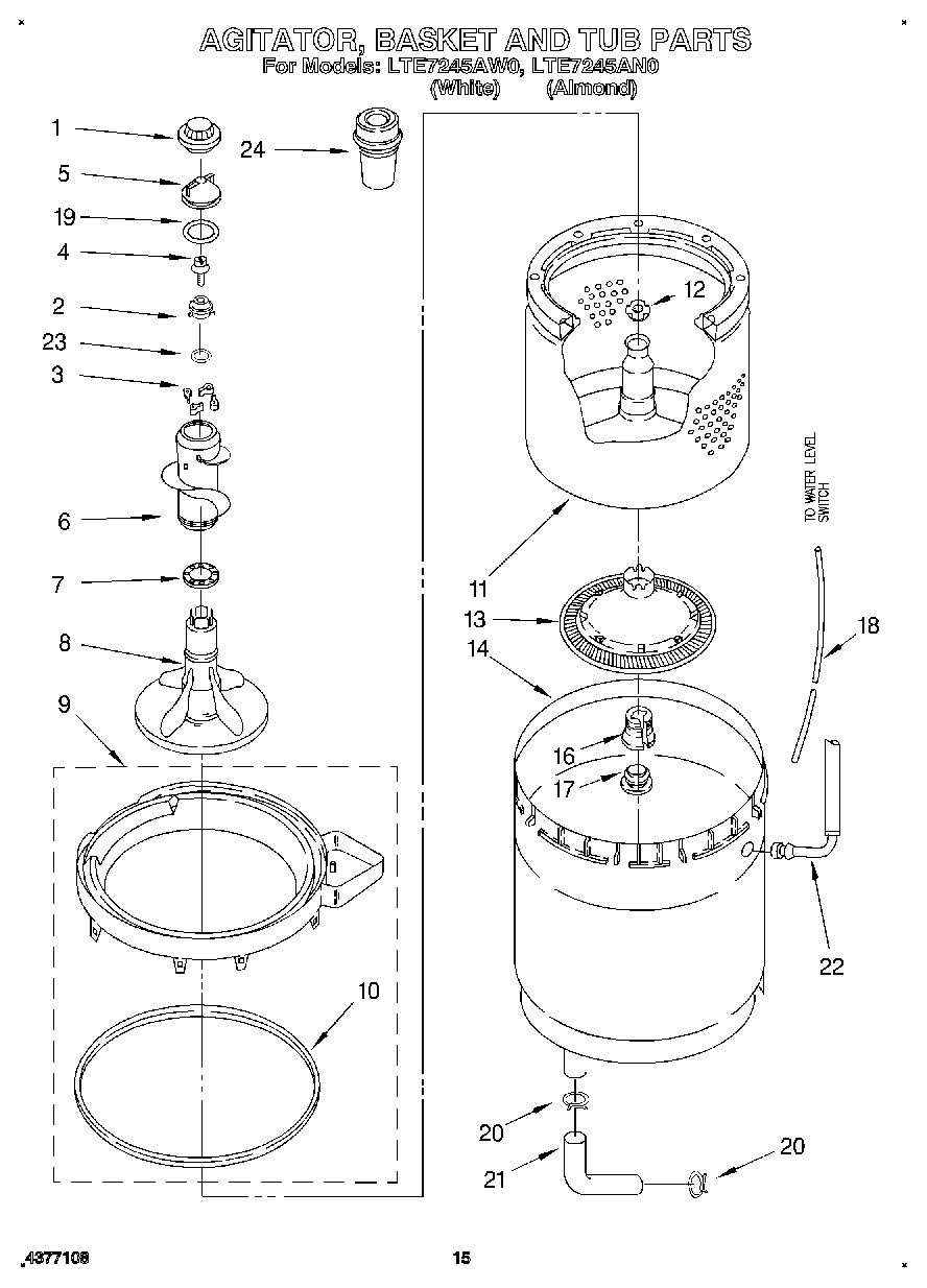 10 - AGITATOR, BASKET AND TUB