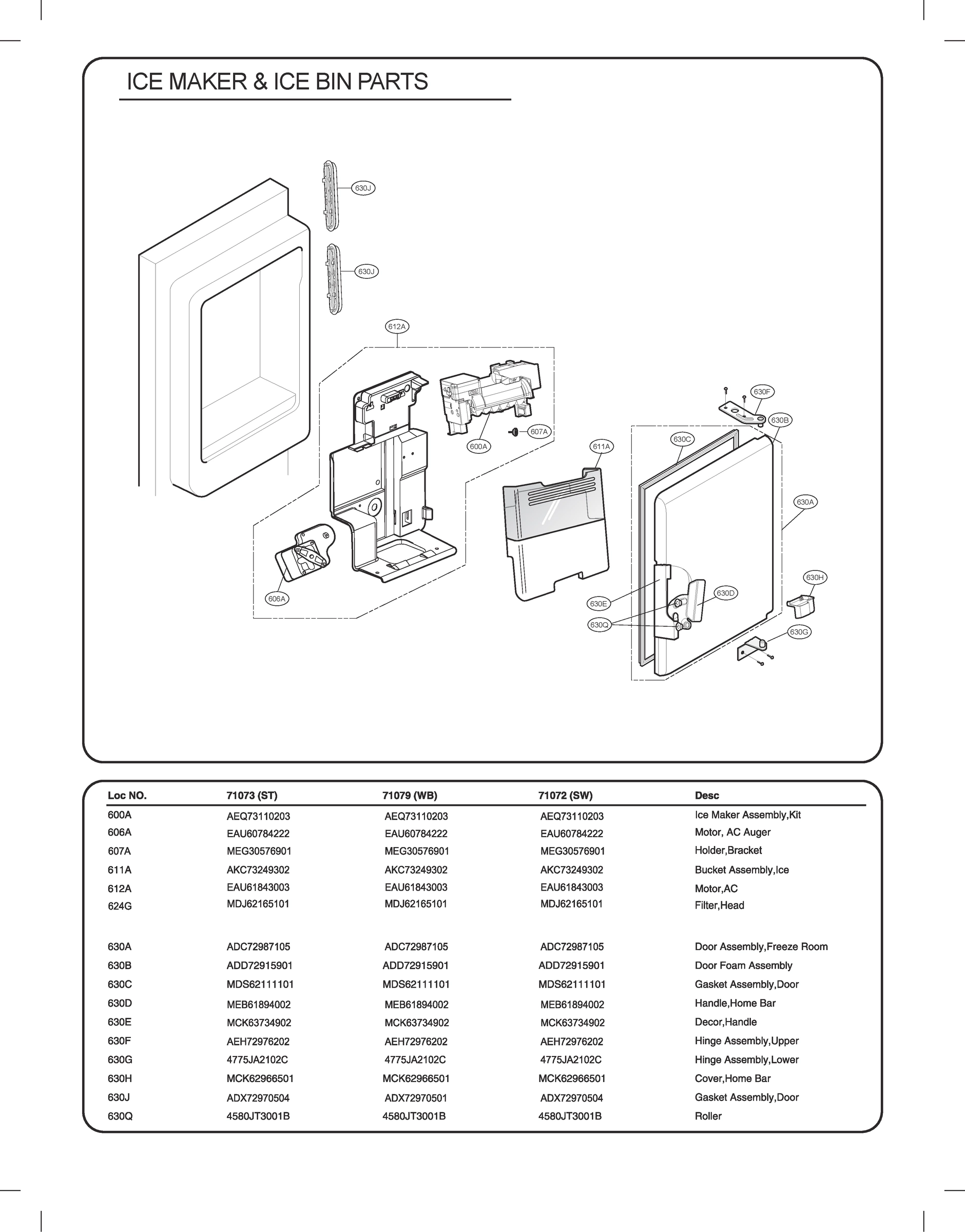 ICEMAKER & ICE BIN PARTS