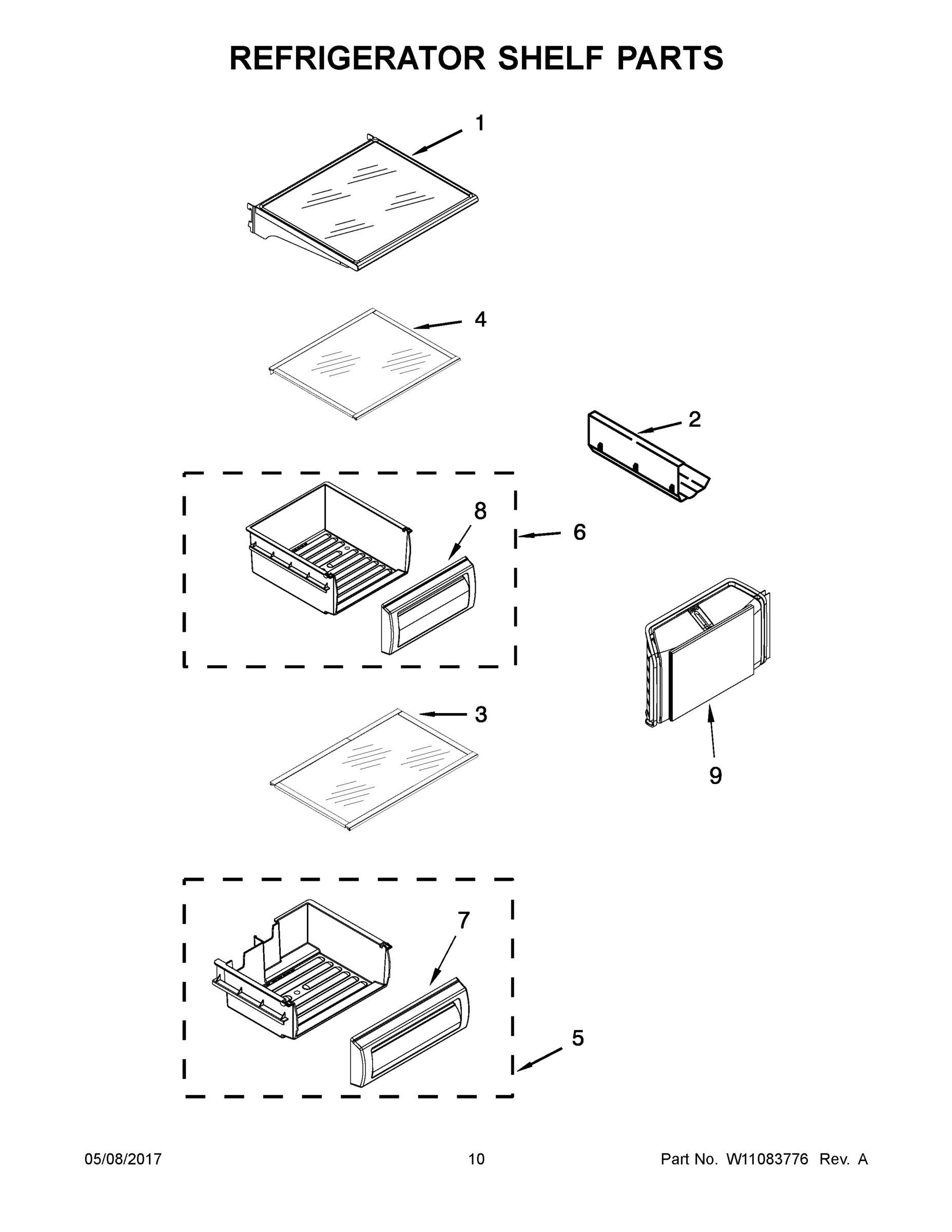 06 - REFRIGERATOR SHELF PARTS