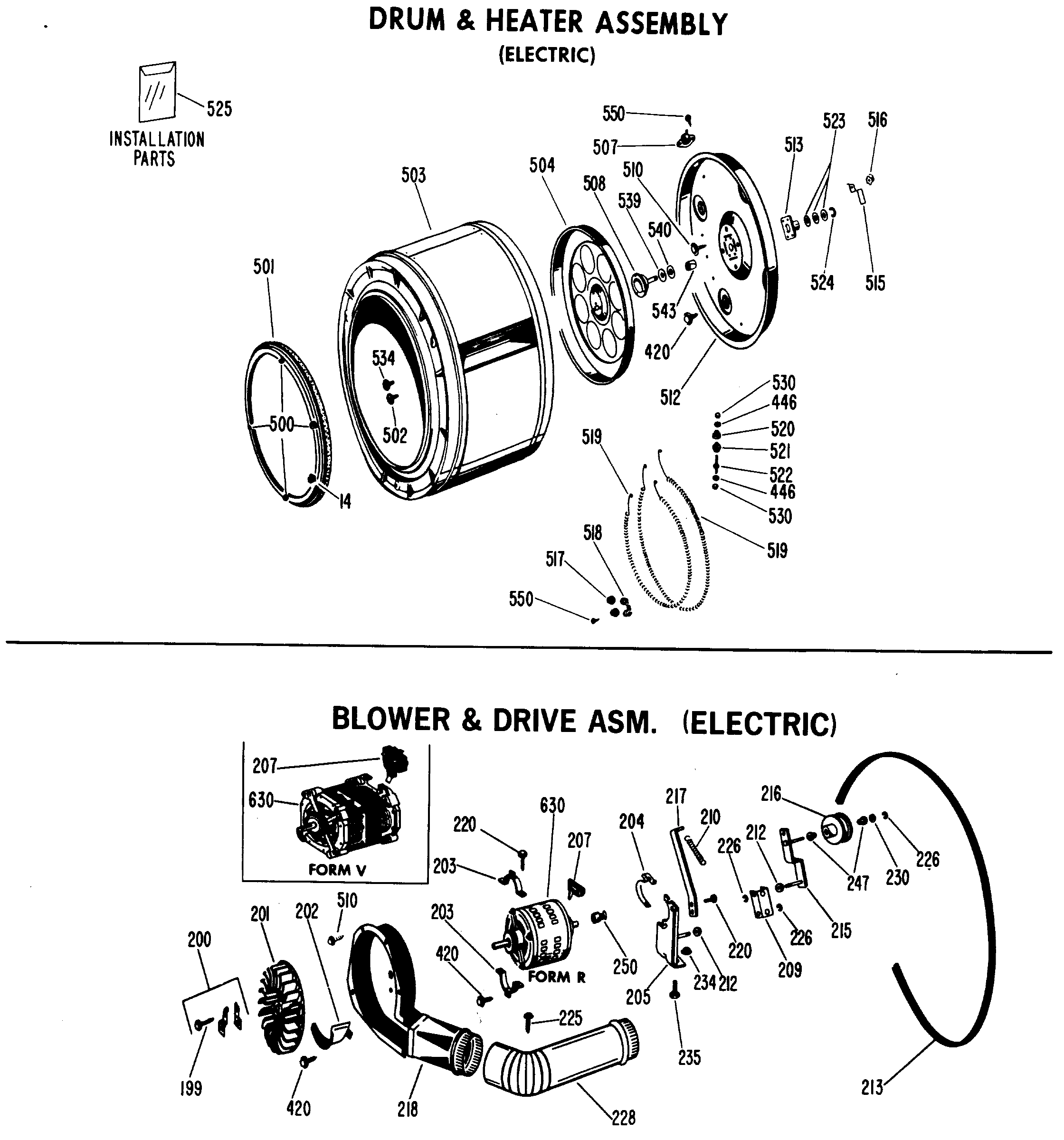 DRUM & HEATER ASSEMBLY (ELECTRIC)