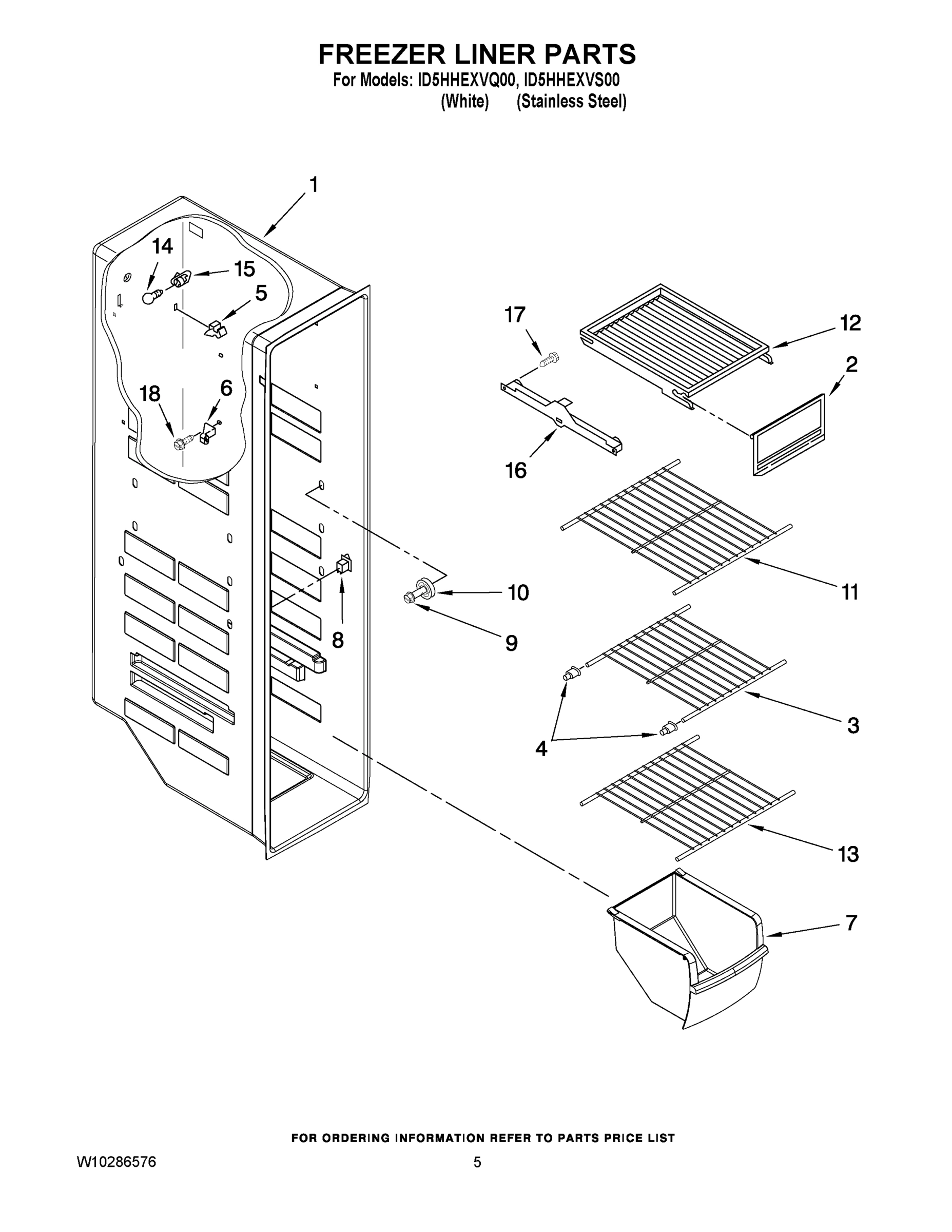 04 - FREEZER LINER PARTS