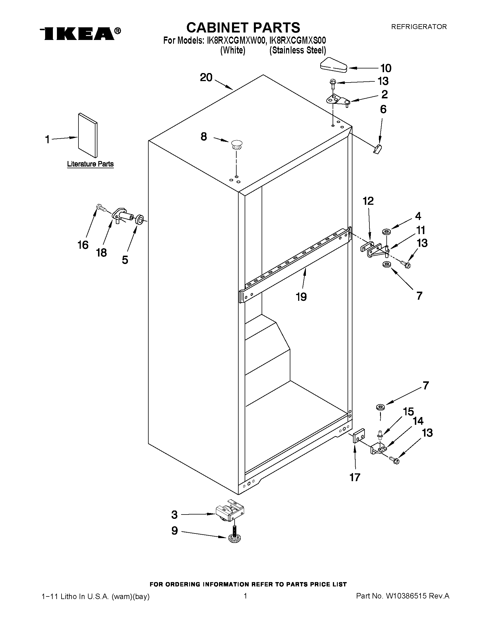 01 - CABINET PARTS