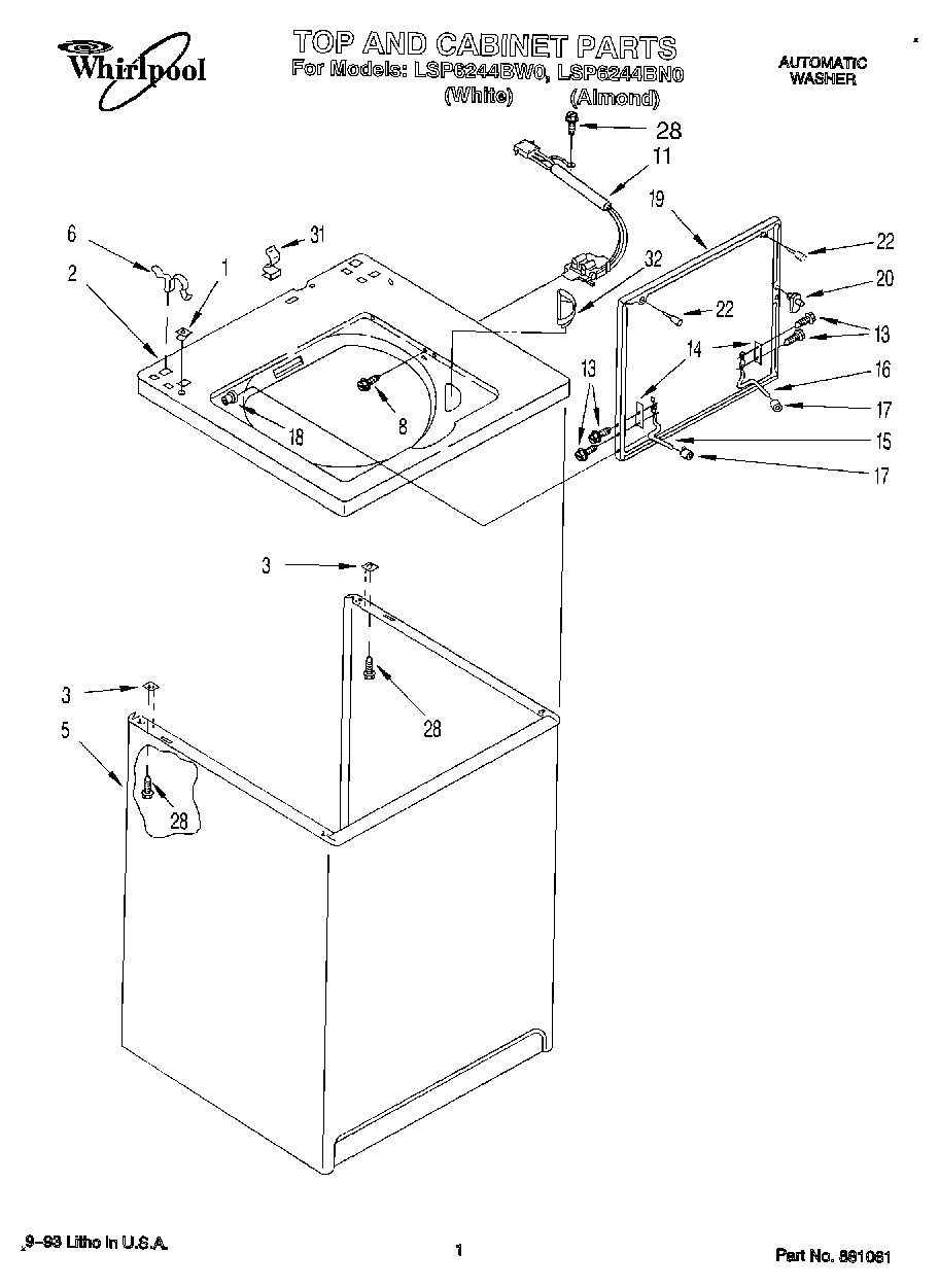 01 - TOP AND CABINET, LIT/OPTIONAL