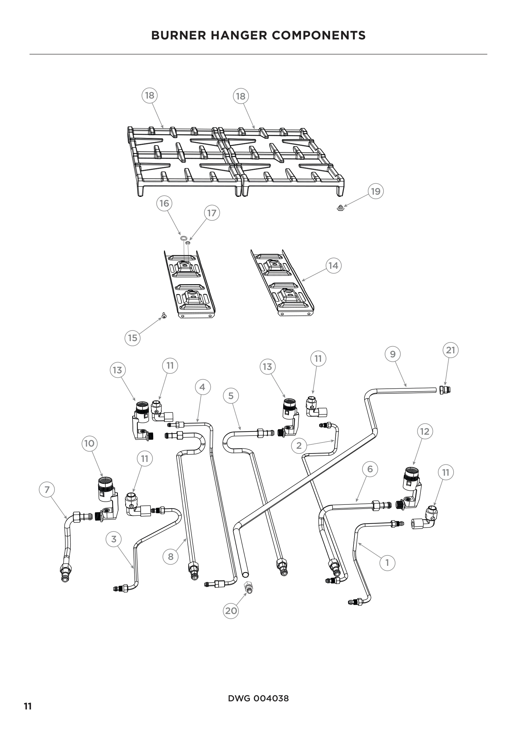 BURNER HANGER COMPONENTS