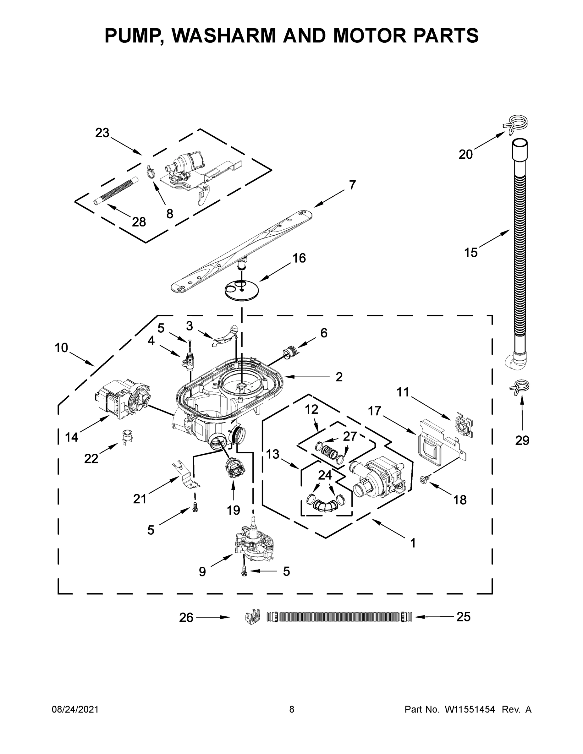 05 - PUMP, WASHARM AND MOTOR PARTS