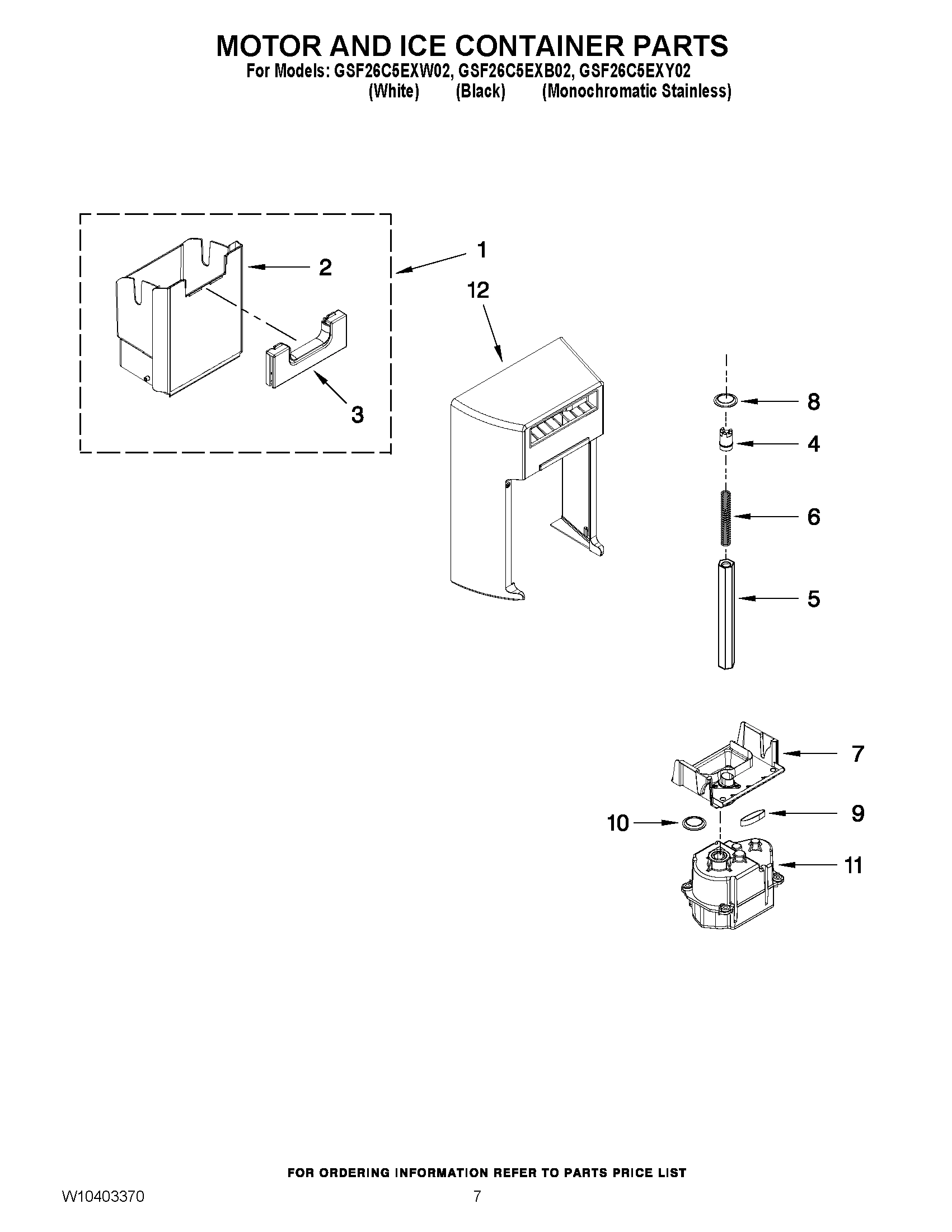 05 - MOTOR AND ICE CONTAINER PARTS