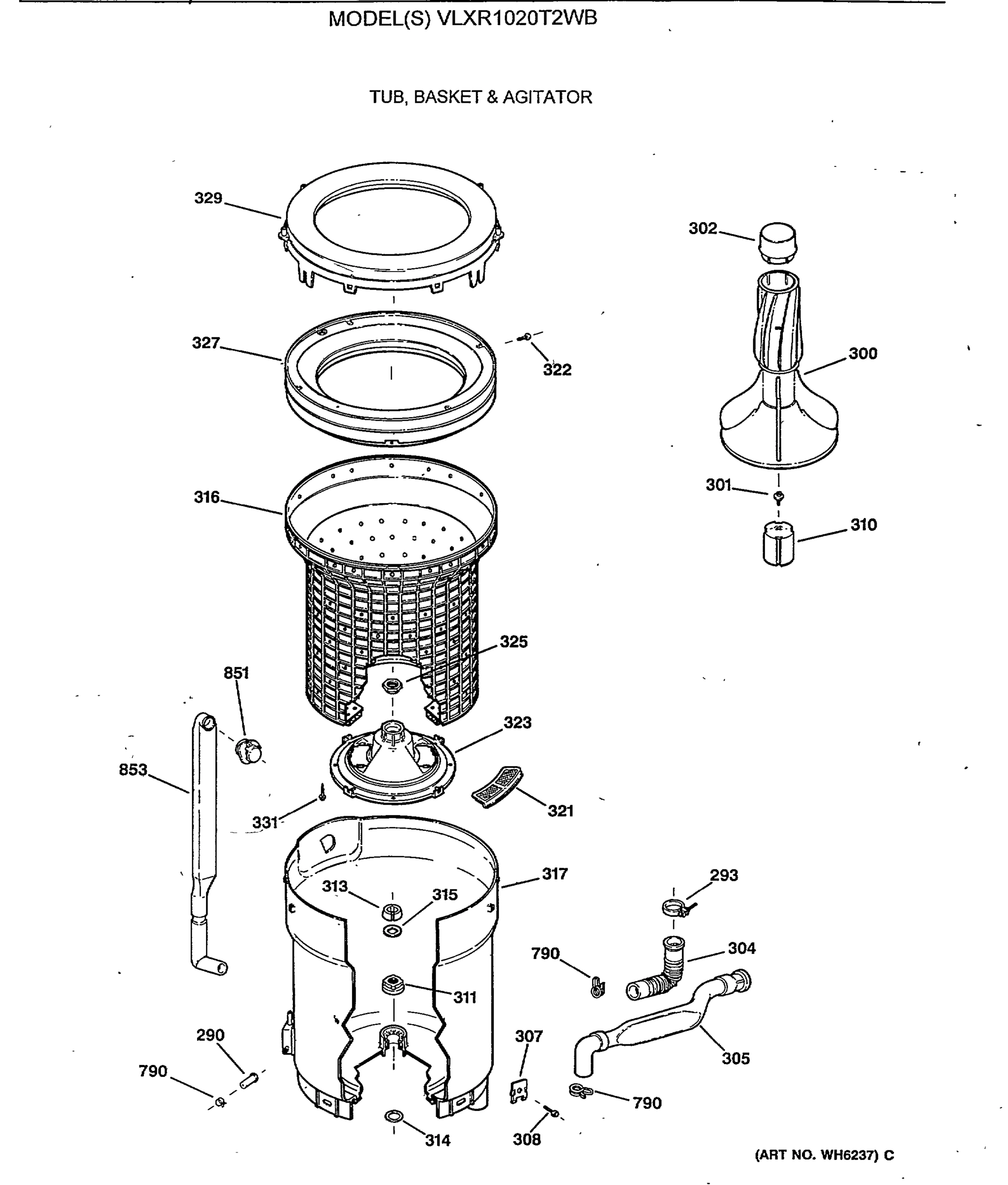 TUB, BASKET & AGITATOR