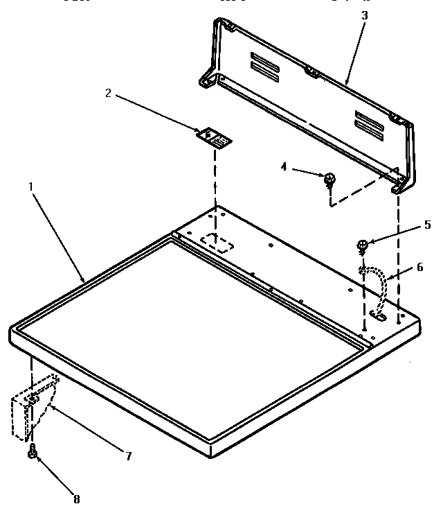 01 - CABINET TOP AND CONTROL HOOD REAR PANEL