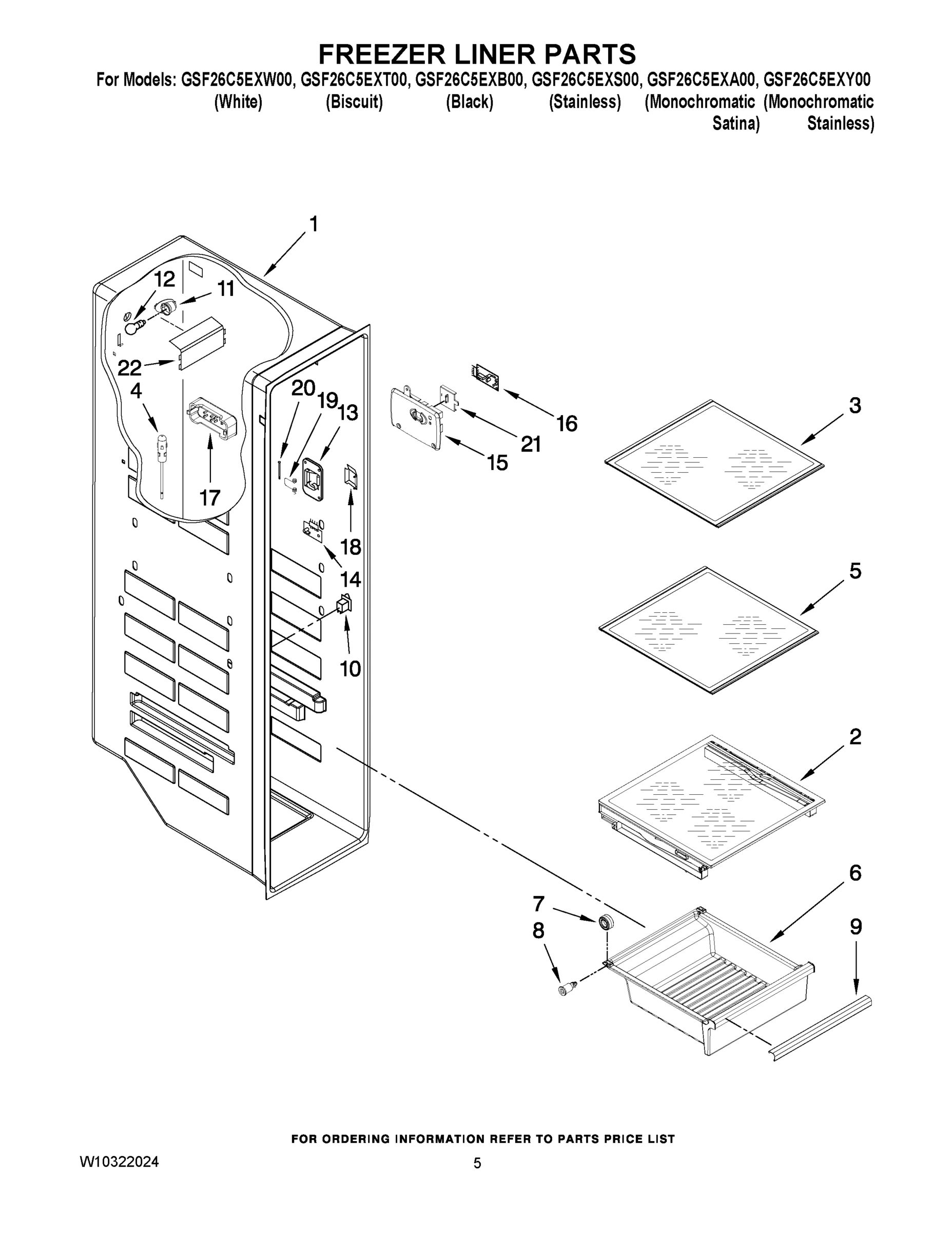 04 - FREEZER LINER PARTS