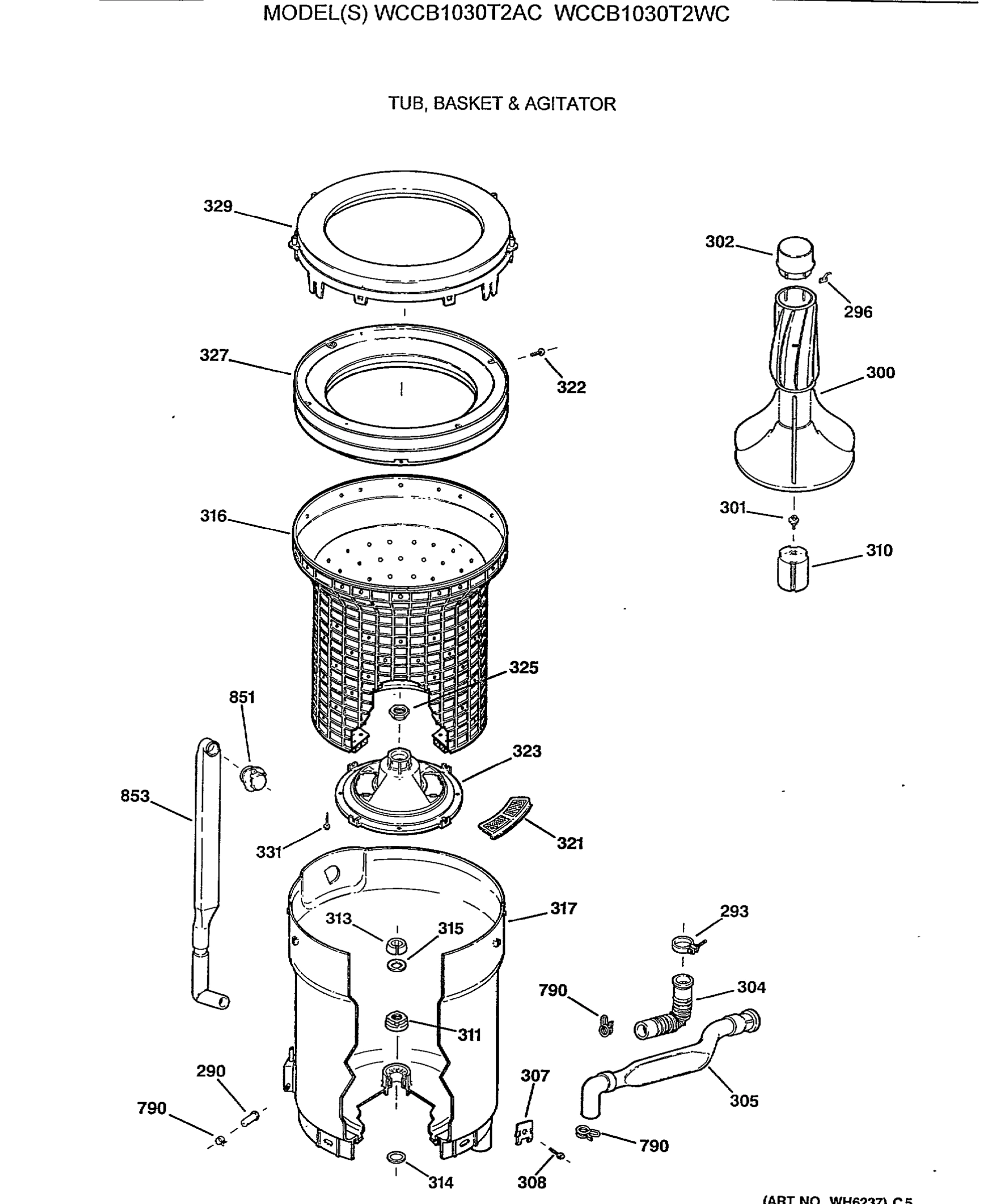 TUB, BASKET & AGITATOR
