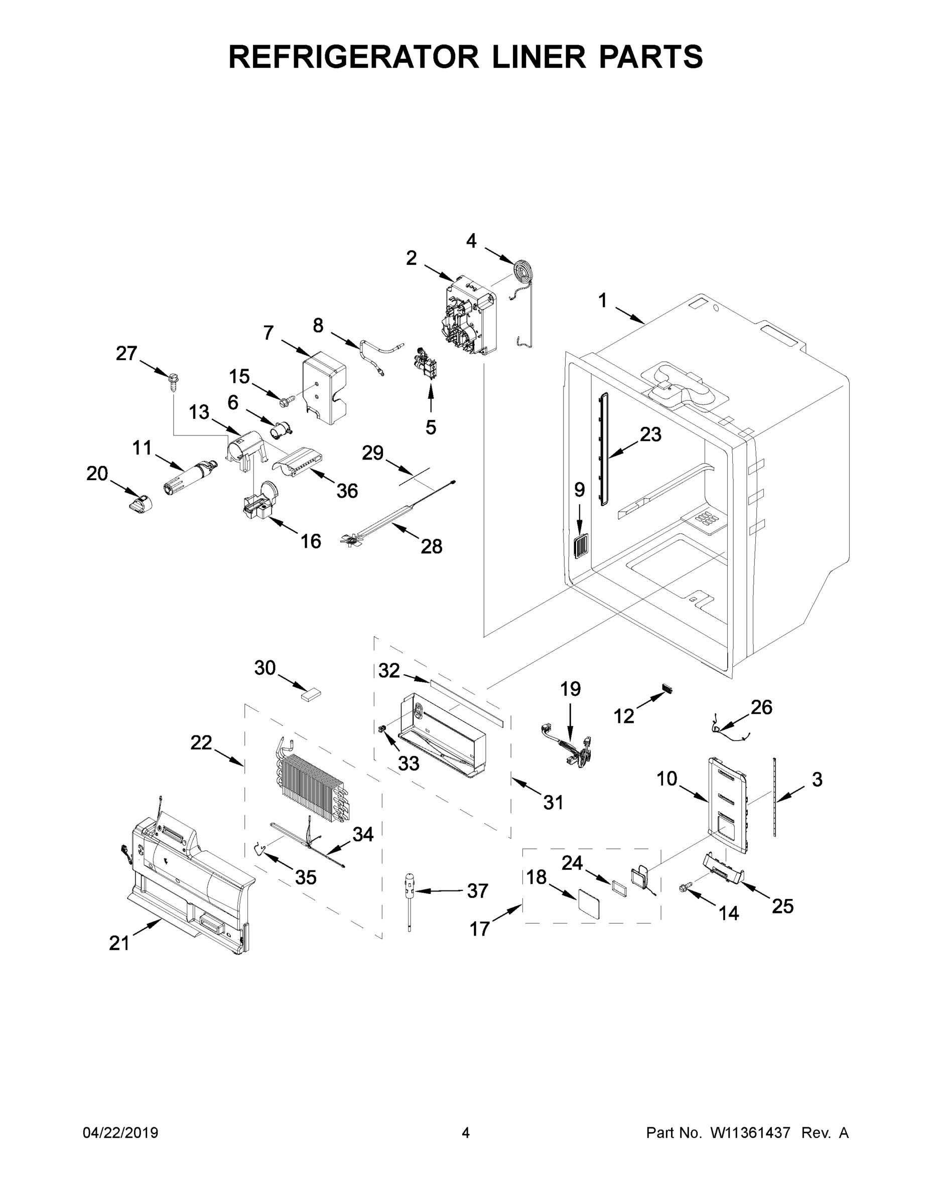 03 - REFRIGERATOR LINER PARTS