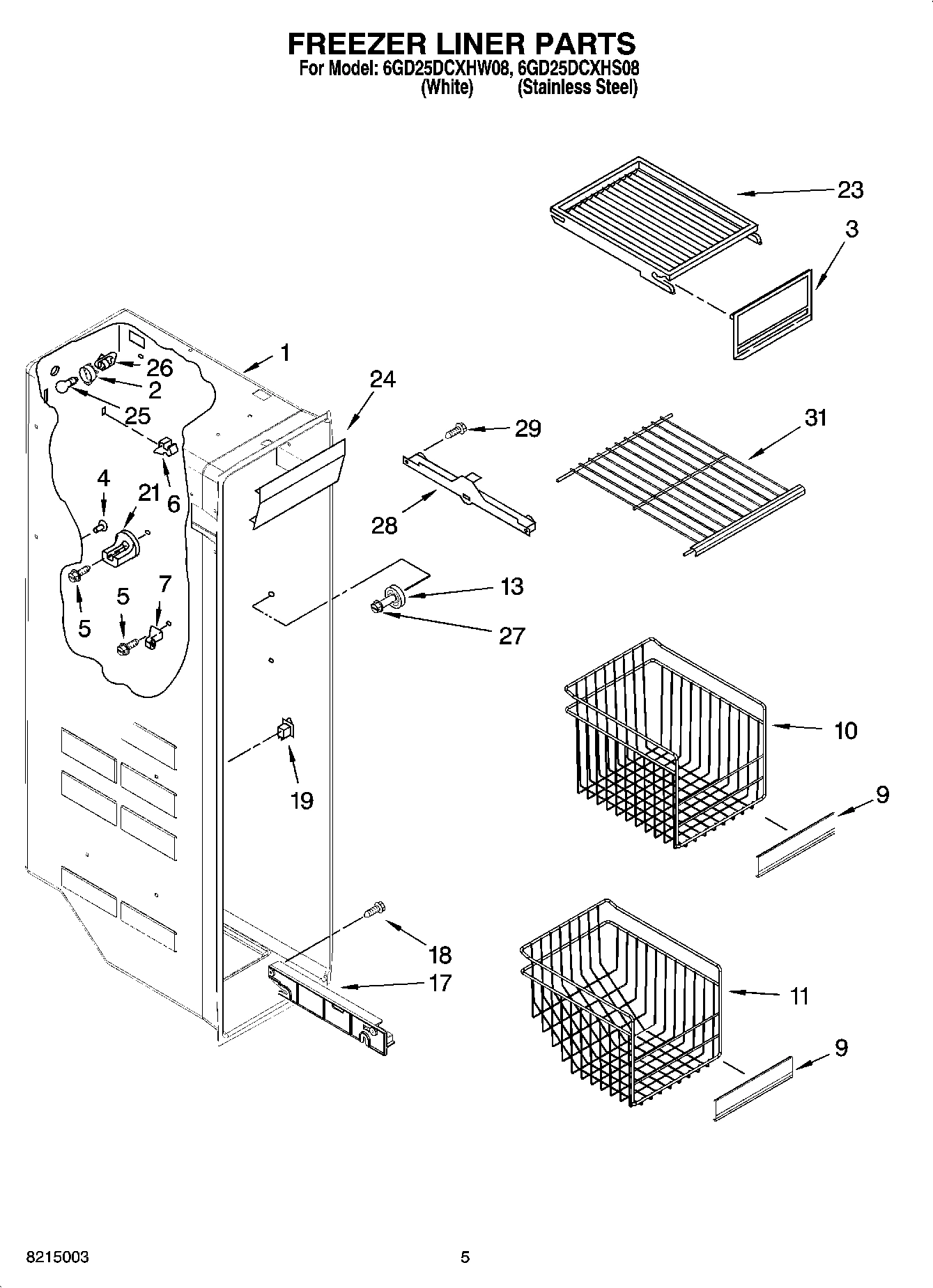 04 - FREEZER LINER PARTS