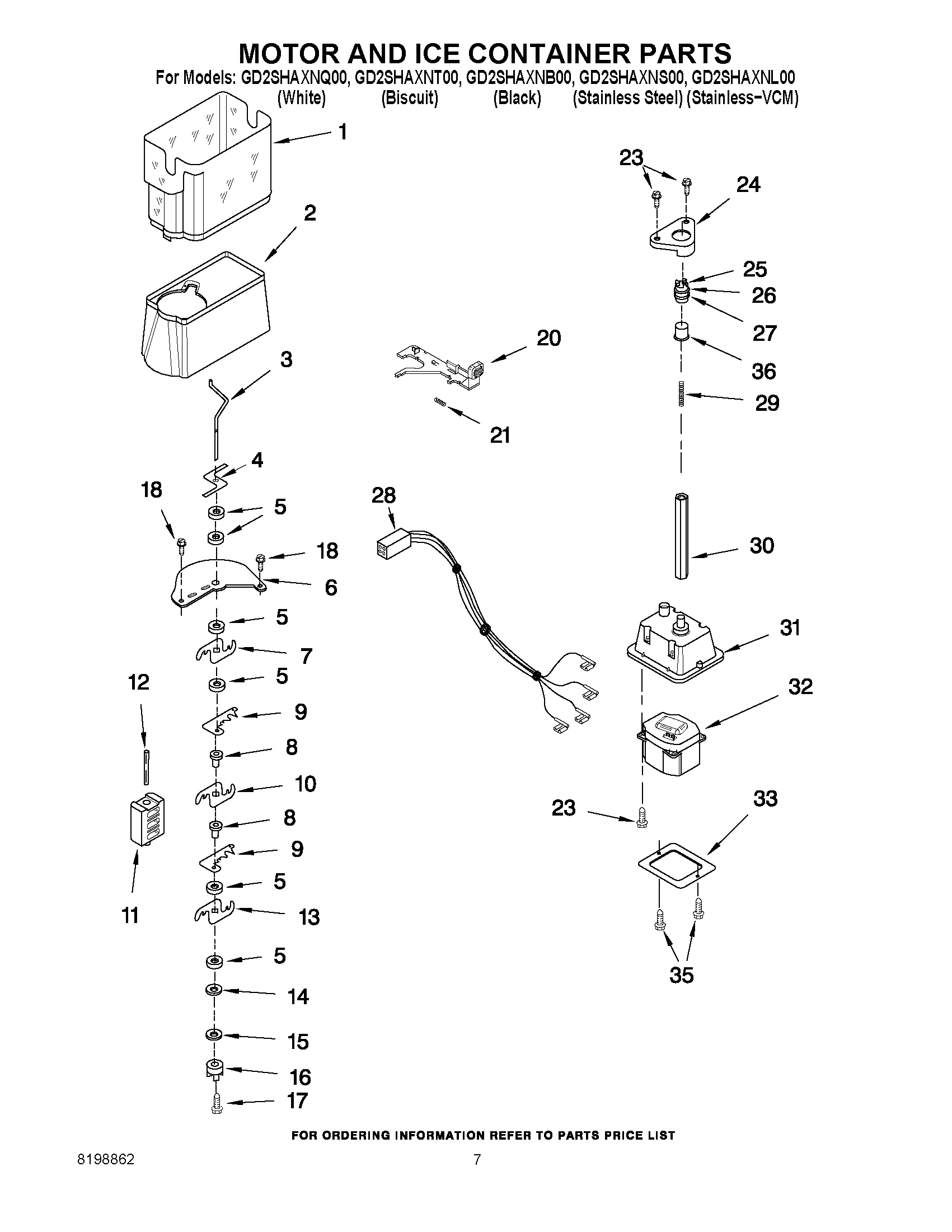 05 - MOTOR AND ICE CONTAINER PARTS